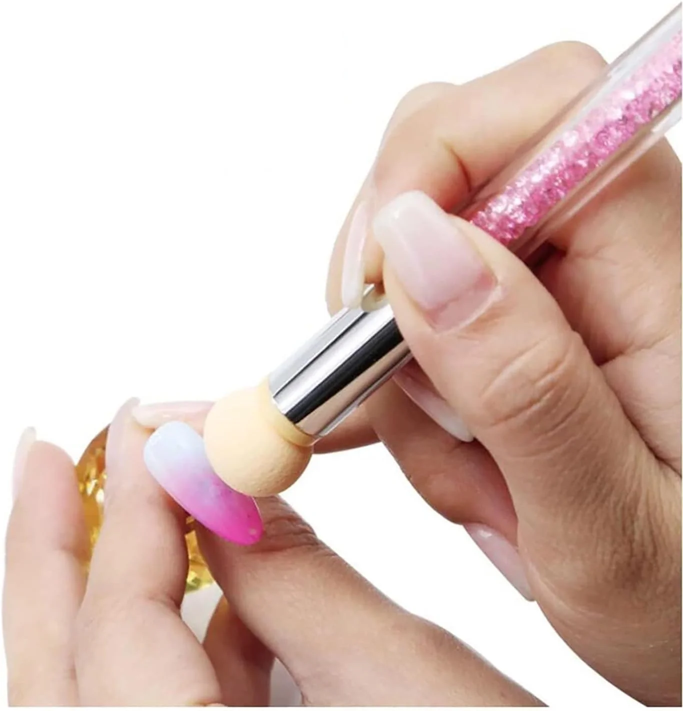 قلم اسفنجی ناخن، برس آمبره ناخن دو سر، برس های طراحی ناخن، ابزار طراحی ناخن برای سالن و استفاده شخصی با 4 عدد سری اسفنجی قابل تعویض (صورتی) قلم اسفنجی ناخن، برس آمبره ناخن دو سر، برس های طراحی ناخن، ابزار طراحی ناخن برای سالن و استفاده شخصی با 4 عدد سری اسفنجی قابل تعویض (صورتی)