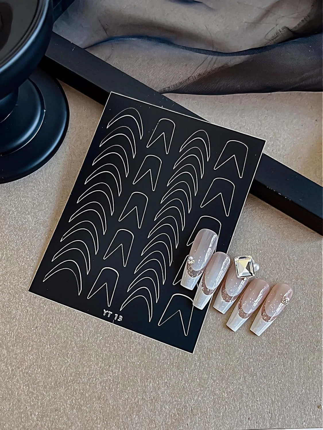 برچسب های فرنچ ناخن خود چسب، نوارهای فرنچ مانیکور، شابلون فرنچ نوک V شکل، 6 ورق راهنمای فرنچ ناخن برای ابزار شابلون ایربراش طراحی ناخن برچسب های فرنچ ناخن خود چسب، نوارهای فرنچ مانیکور، شابلون فرنچ نوک V شکل، 6 ورق راهنمای فرنچ ناخن برای ابزار شابلون ایربراش طراحی ناخن