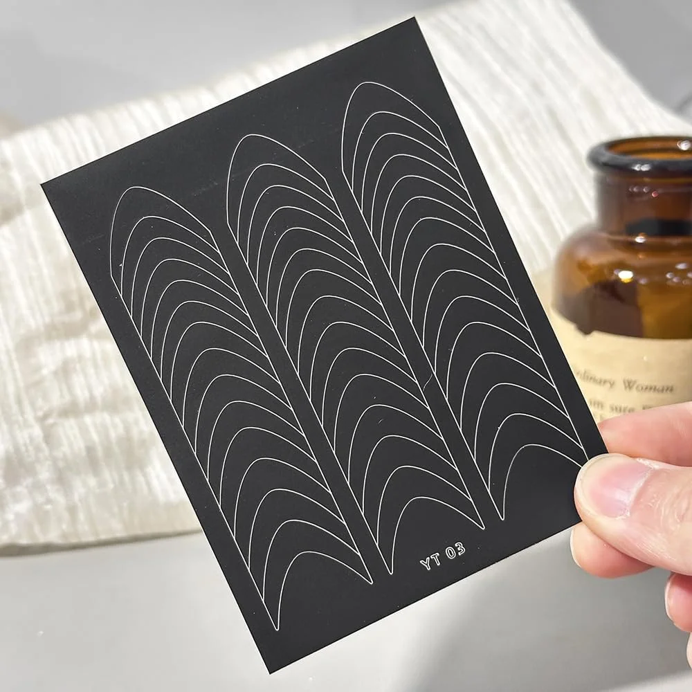 برچسب های فرنچ ناخن خود چسب، نوارهای فرنچ مانیکور، شابلون فرنچ نوک V شکل، 6 ورق راهنمای فرنچ ناخن برای ابزار شابلون ایربراش طراحی ناخن برچسب های فرنچ ناخن خود چسب، نوارهای فرنچ مانیکور، شابلون فرنچ نوک V شکل، 6 ورق راهنمای فرنچ ناخن برای ابزار شابلون ایربراش طراحی ناخن