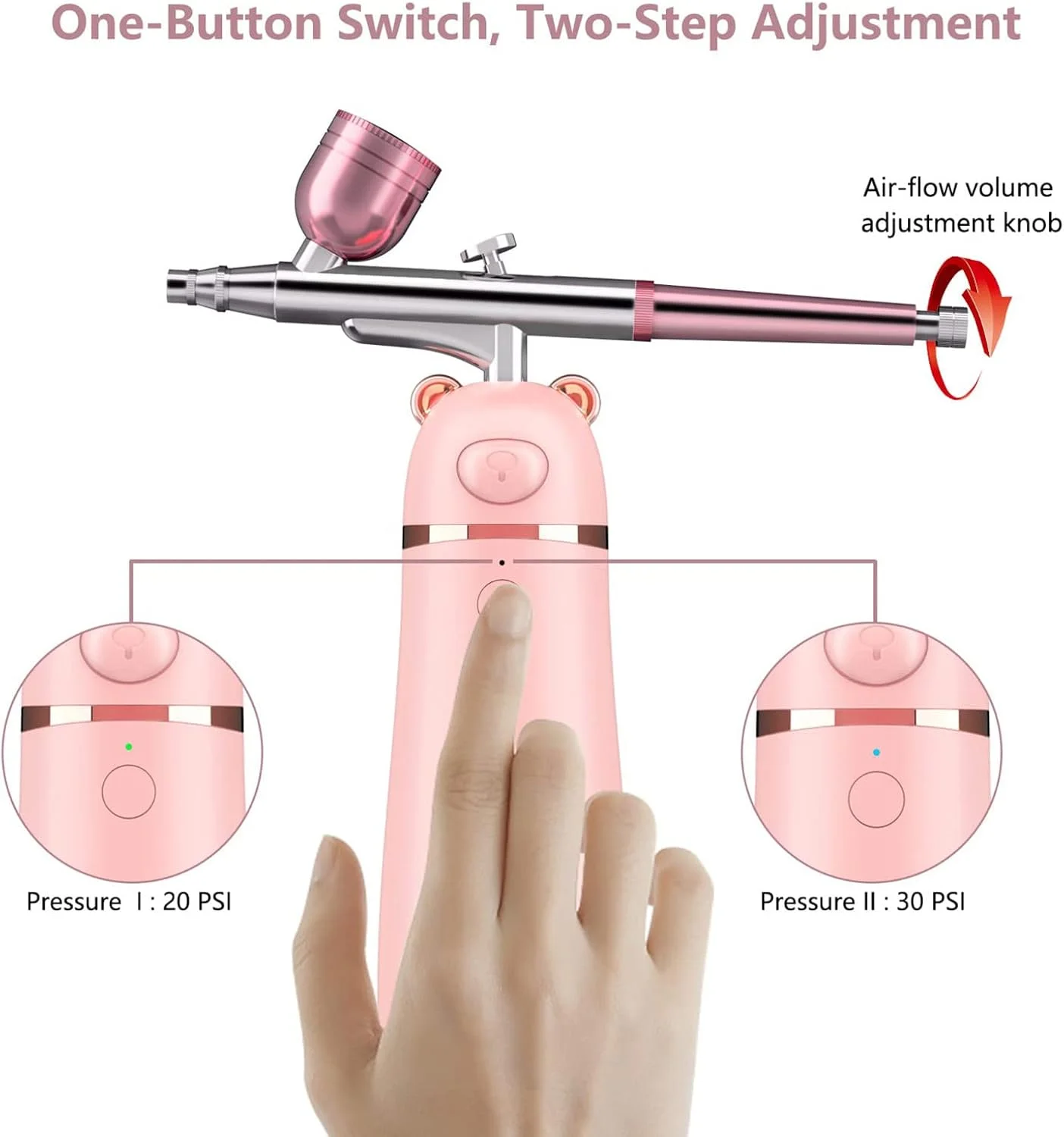 کیت ایربراش با کمپرسور، ست تفنگ ایربراش بی سیم قابل حمل، ایربراش چند منظوره قابل شارژ، برای آرایش، تزیین کیک، آرایشگری، مدل نقاشی، صورتی، صورتی کیت ایربراش با کمپرسور، ست تفنگ ایربراش بی سیم قابل حمل، ایربراش چند منظوره قابل شارژ، برای آرایش، تزیین کیک، آرایشگری، مدل نقاشی، صورتی، صورتی