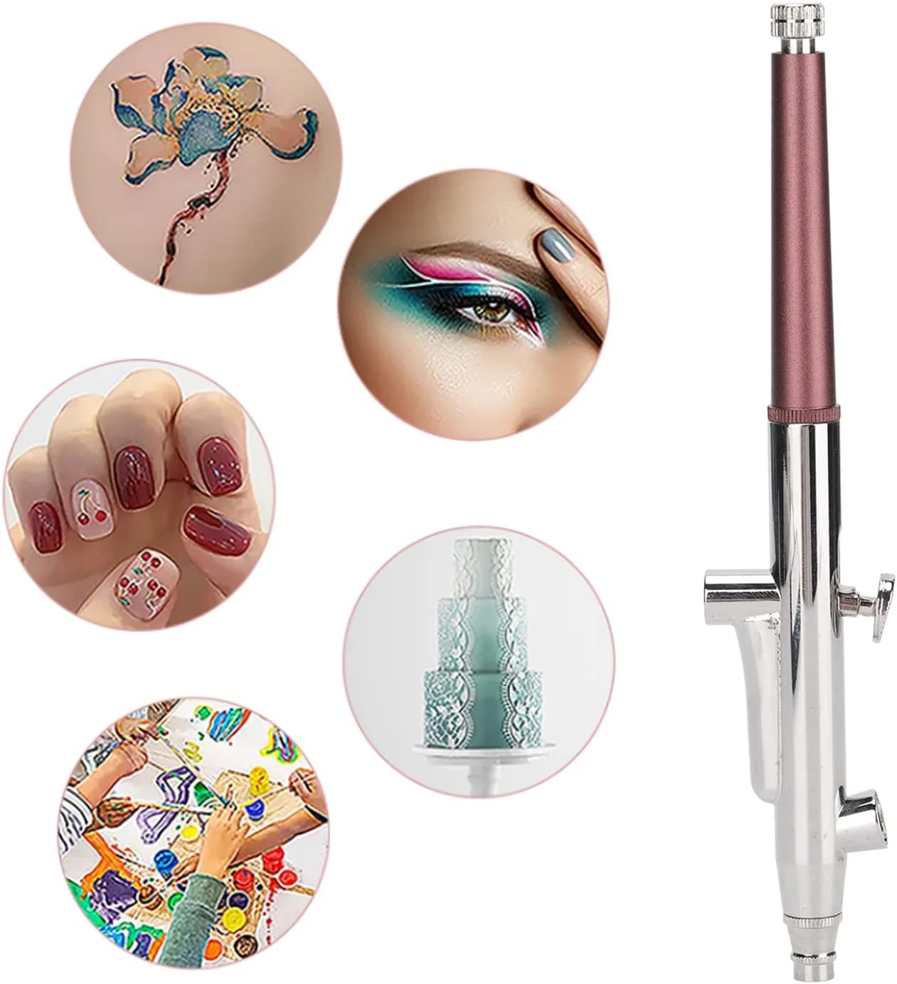 قلم ایربراش آرایشی Huleo قابل حمل با نازل 0.3 میلی متری و برس تمیز کننده لوله مناسب برای تزئین کیک - بنفش خاکستری قلم ایربراش آرایشی Huleo قابل حمل با نازل 0.3 میلی متری و برس تمیز کننده لوله مناسب برای تزئین کیک - بنفش خاکستری