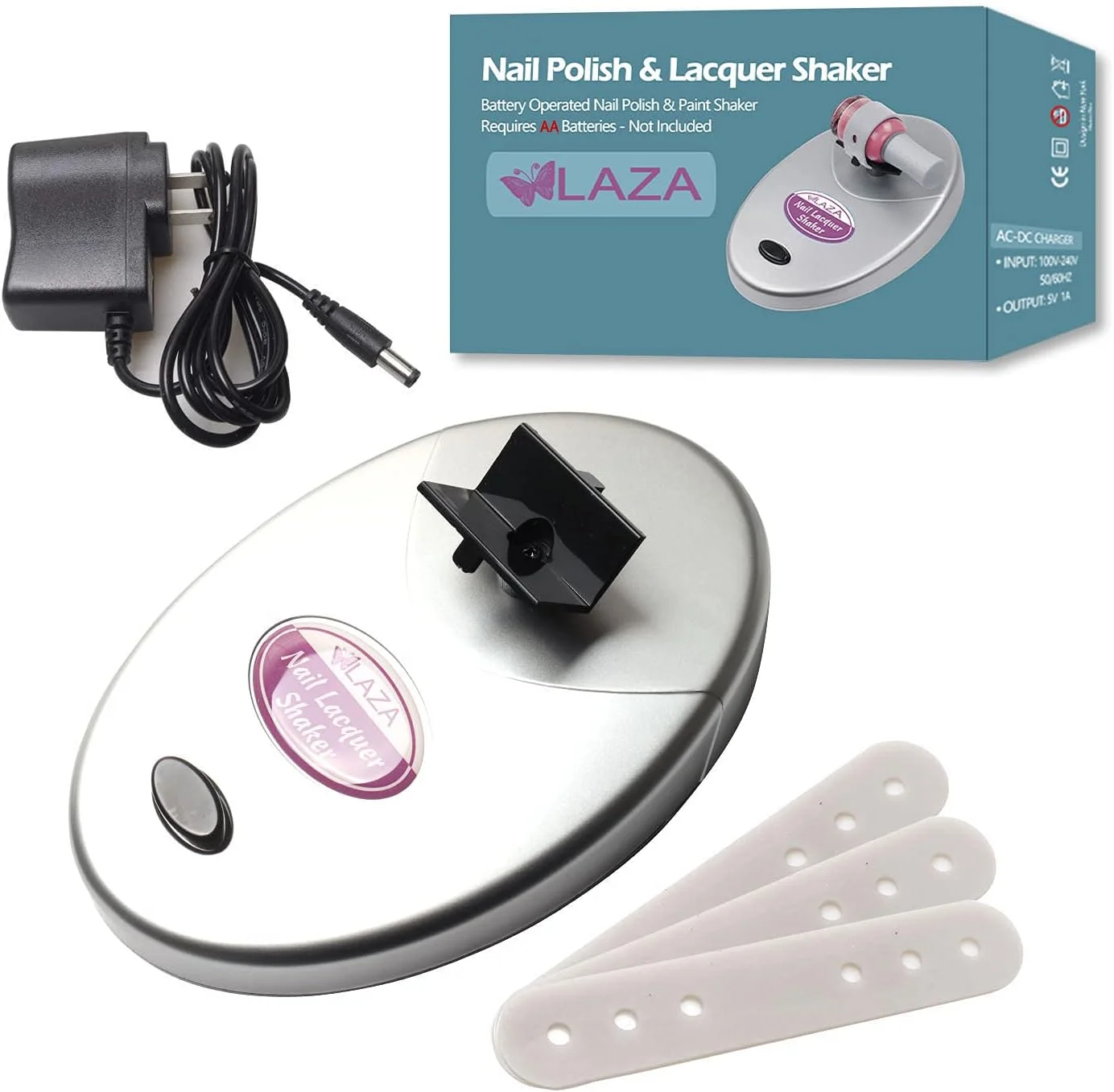 دستگاه لرزاننده لاک ناخن Laza، مناسب برای لاک ژل و برق ناخن، دستگاه لرزش قابل تنظیم برای بطری، ابزار لرزش یکنواخت برای هنر ناخن - نقره ای دستگاه لرزاننده لاک ناخن Laza، مناسب برای لاک ژل و برق ناخن، دستگاه لرزش قابل تنظیم برای بطری، ابزار لرزش یکنواخت برای هنر ناخن - نقره ای