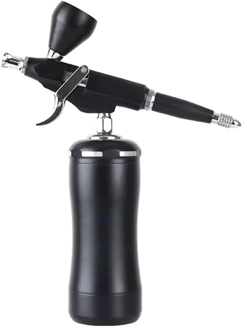 دستگاه رنگ پاش ایربراش با عملکرد شروع خودکار، تفنگی ماشه ای سایفون برای هنر، مدل، رنگ بدن، آرایش هنرمند، خالکوبی ناخن، ابزار کیک (رنگ: قسمت 6) (رنگ: قسمت 2)