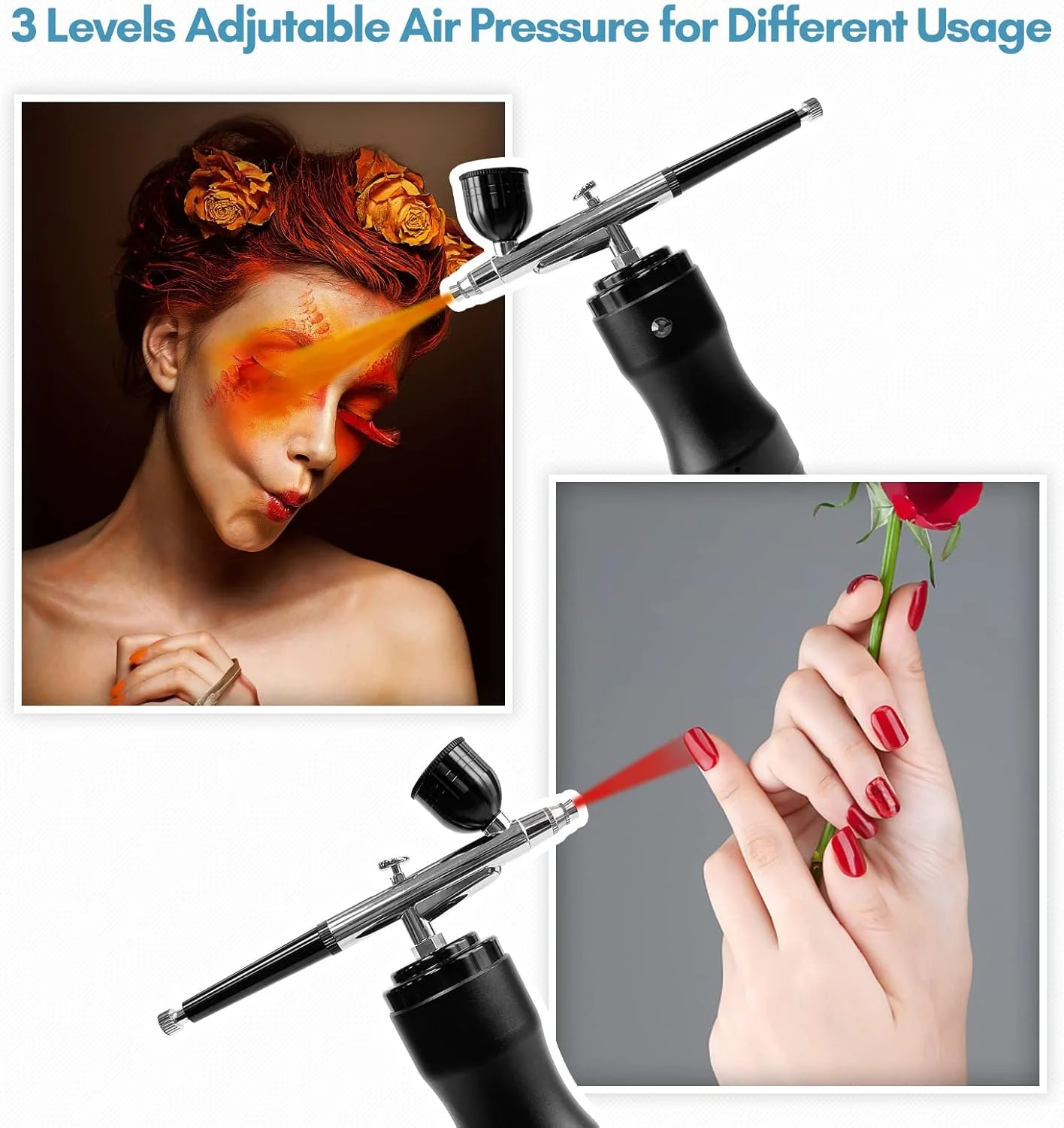 کیت قابل حمل Labymos با کمپرسور، قلم ایربراش بی سیم دستی دو حالته با فشار قابل تنظیم 3 سطحی، باتری داخلی برای نقاشی، رنگ آمیزی مدل، طراحی ناخن، آرایش، تزیین کیک کیت قابل حمل Labymos با کمپرسور، قلم ایربراش بی سیم دستی دو حالته با فشار قابل تنظیم 3 سطحی، باتری داخلی برای نقاشی، رنگ آمیزی مدل، طراحی ناخن، آرایش، تزیین کیک