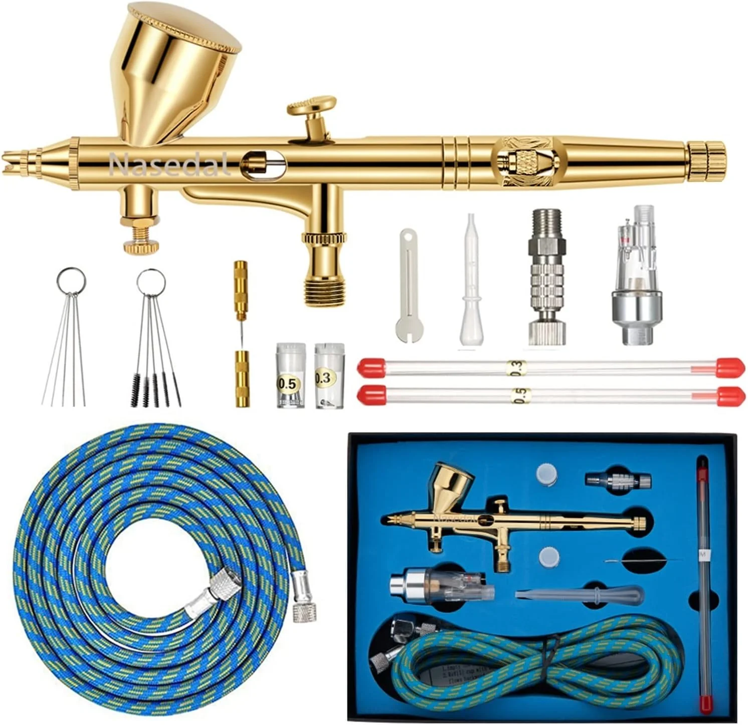 ایر براش اسپری مینی 9cc طلایی رنگ آمیزی ناخن آرایش صورت هنر کیت ابزار نقاشی کیک برای ماشین های موقت