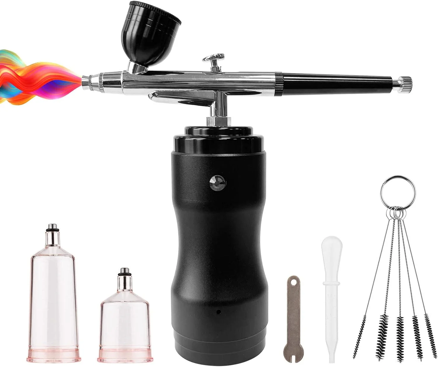 کیت قابل حمل Fawoonu با قلم ایربراش بی سیم دستی کمپرسور، فشار قابل تنظیم 3 سطحی، باتری داخلی برای نقاشی، رنگ آمیزی مدل، طراحی ناخن، آرایش، تزئین کیک