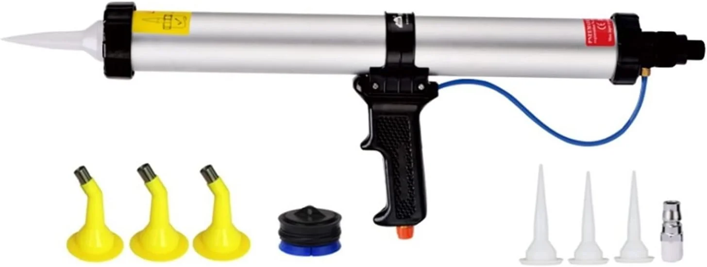 پیستوله بادی با ظرفیت 600 میلی لیتر برای درزگیری و چسب کاری پنوماتیک، ابزار درزگیری پنوماتیک سیلیکونی مناسب برای هنر ناخن موقت، خودرو و سرگرمی