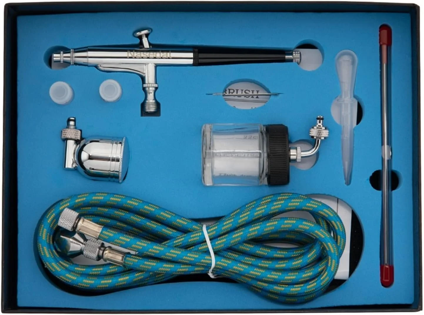 اسپری رنگ ایربراش دوال اکشن با شلنگ، 3 نازل و 2 مخزن برای نقاشی هنری، مانیکور، مدل سازی، طراحی ناخن موقت، خودرو و سرگرمی اسپری رنگ ایربراش دوال اکشن با شلنگ، 3 نازل و 2 مخزن برای نقاشی هنری، مانیکور، مدل سازی، طراحی ناخن موقت، خودرو و سرگرمی