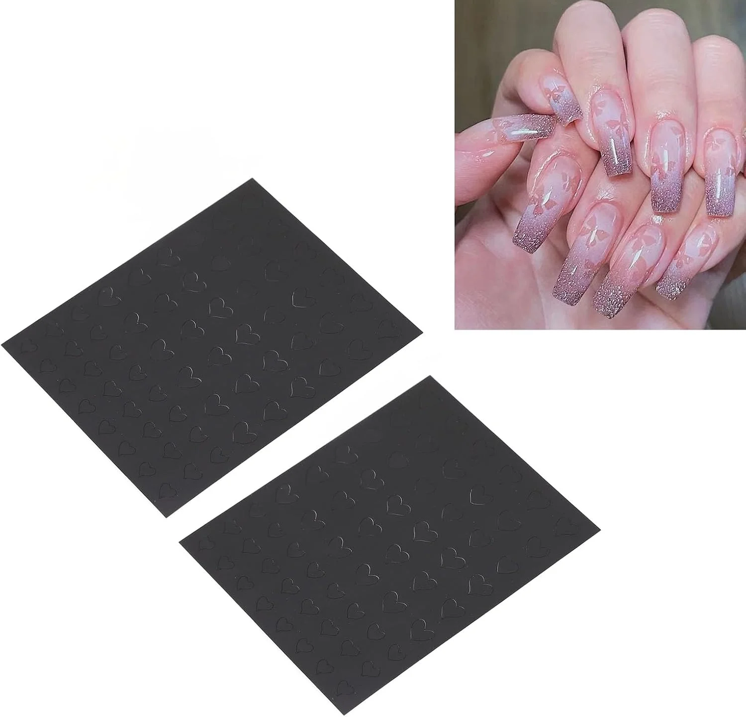 شابلون استیکر ناخن توخالی طرح قلب برای طراحی ناخن و تزئین مهمانی