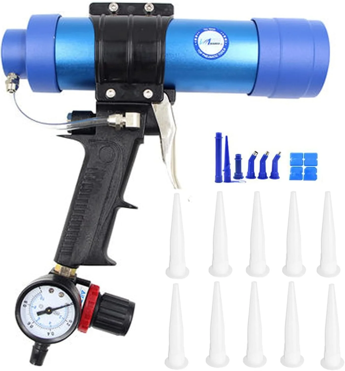 تفنگ اسپری رنگ پاش بادی REHOOF 310ML / تفنگ درزگیری بادی / اپلیکاتور سیلیکون / ابزار چسباندن شیشه / تفنگ درزگیری ساختمانی برای هنر ناخن موقت و سرگرمی خودرو