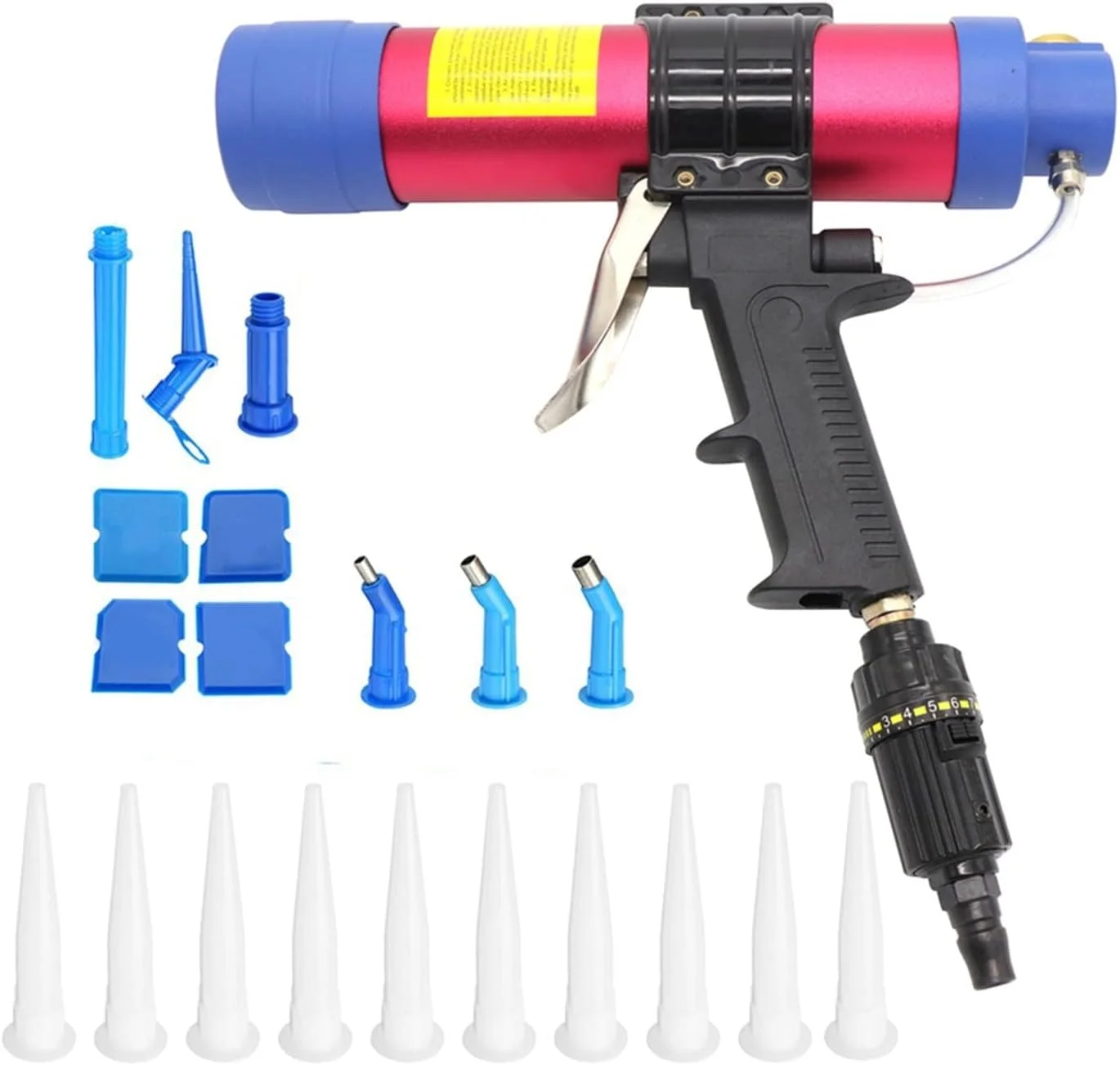 پیستوله بادی اسپری، ابزار درزگیری پنوماتیک، ابزار سیلیکون کاری، نازل درزگیر، مناسب برای شیشه، لاستیک، دوغاب، ابزار ساختمانی 310 میلی لیتر، مناسب برای هنر ناخن موقت و سرگرمی های خودرو