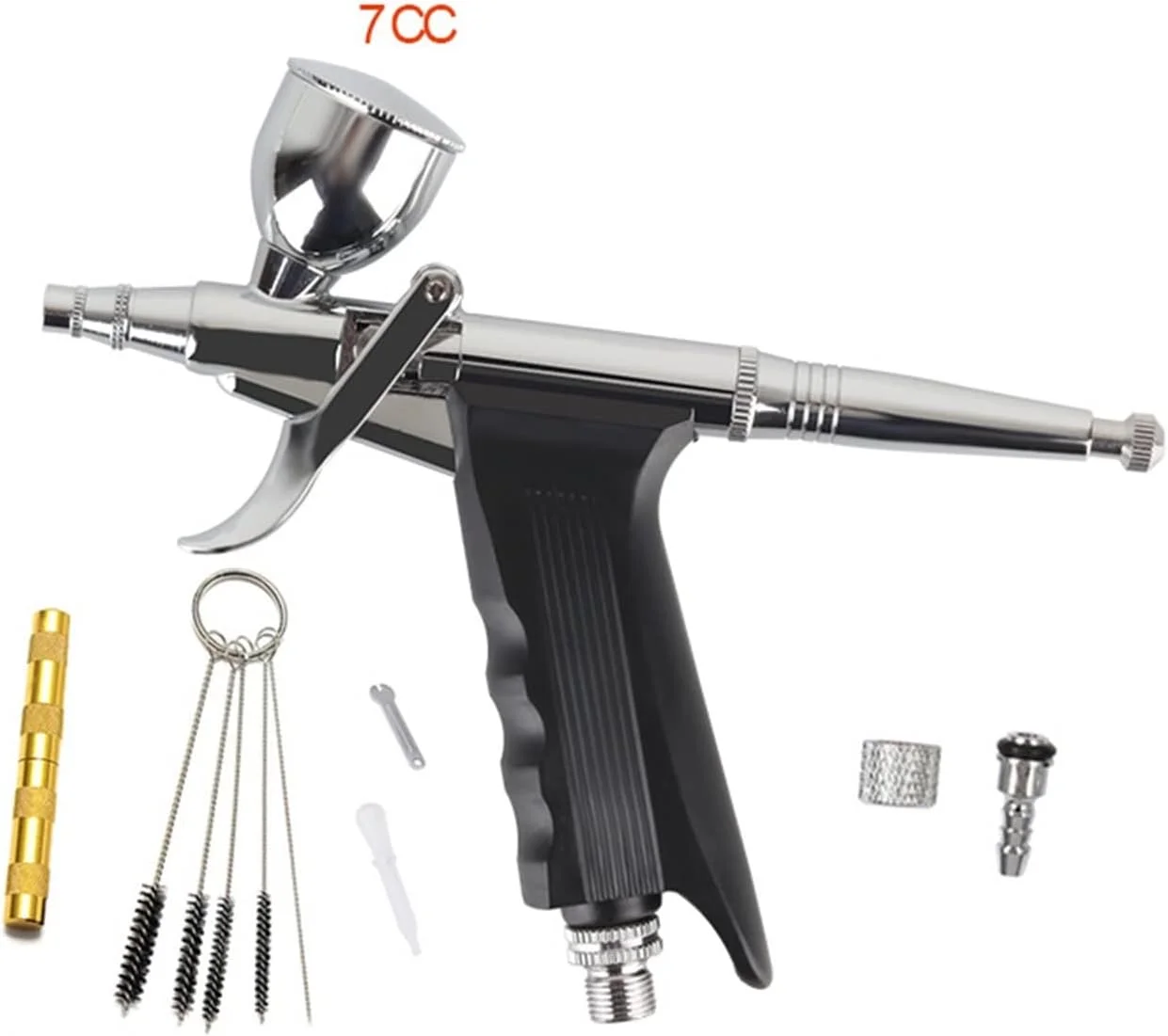 پیستوله بادی رنگ پاش، ایربراش دو حالته با ظرفیت بالا، قلم ماشه ای، مناسب آرایش، ناخن، زیبایی، آرایشگاه، تتو، رنگ خودرو و تزئین کیک (رنگ: B)