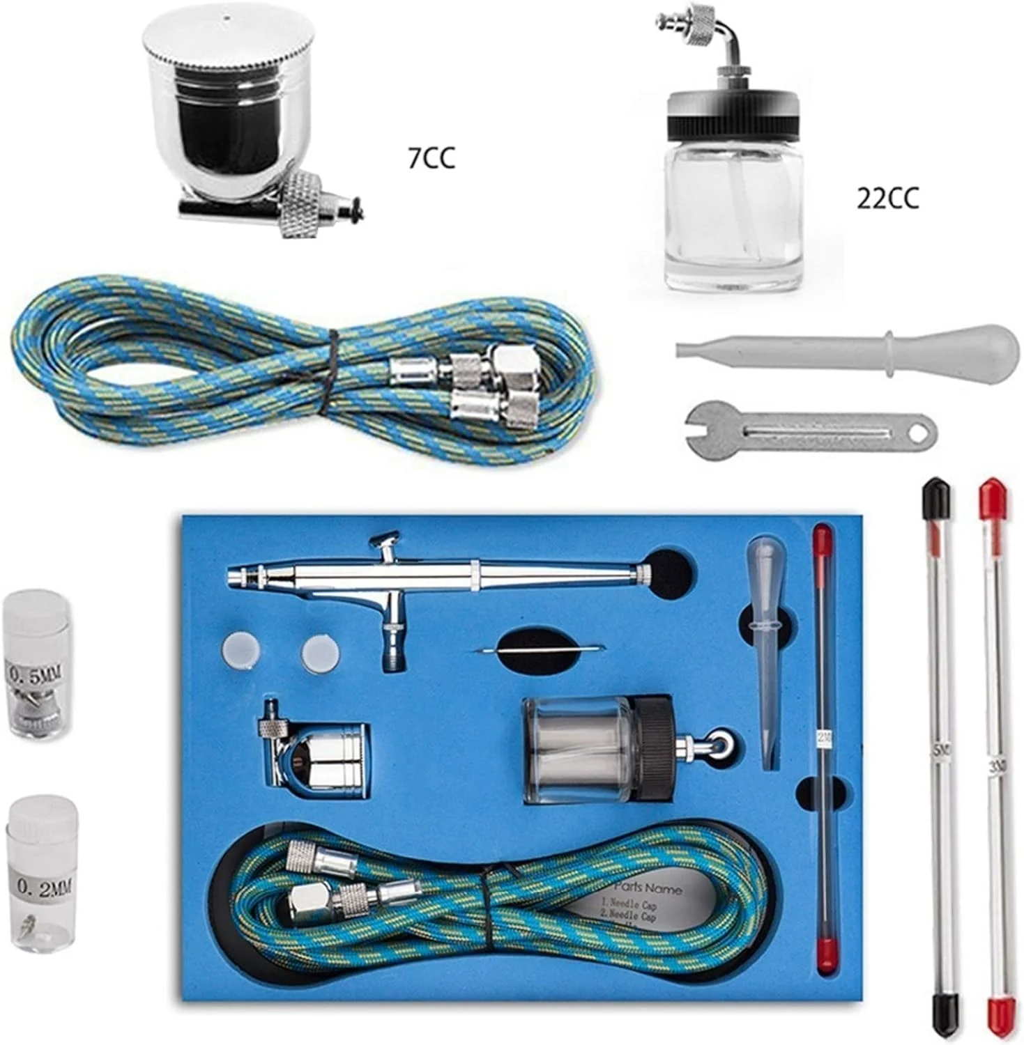 نازل های 0.2/0.3/0.5 میلی متری ایربراش دوال اکشن با کیت کمپرسور هوا، ایربراش اسپری فنجانی 7cc/22cc برای صنایع دستی، کیک، رنگ آمیزی هنری (رنگ: C)(C) نازل های 0.2/0.3/0.5 میلی متری ایربراش دوال اکشن با کیت کمپرسور هوا، ایربراش اسپری فنجانی 7cc/22cc برای صنایع دستی، کیک، رنگ آمیزی هنری (رنگ: C)(C)