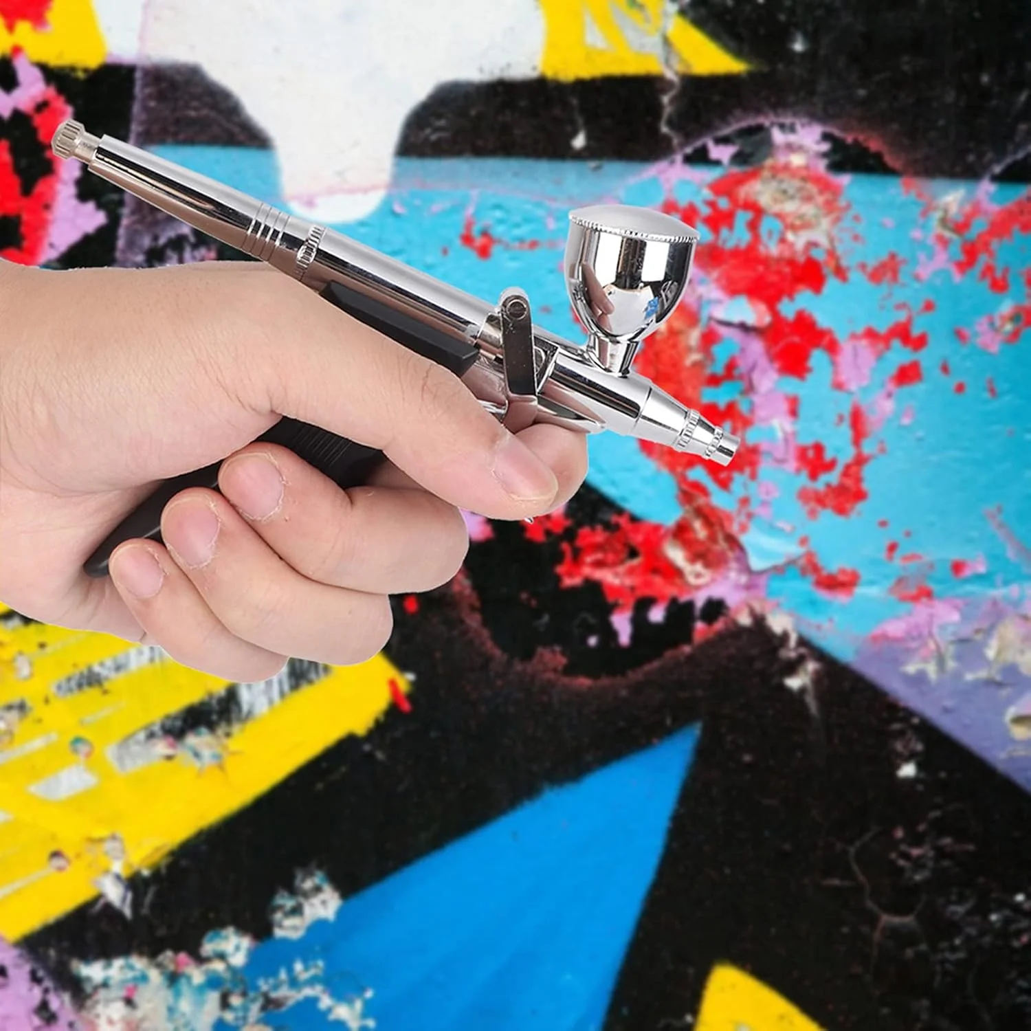 کیت ایربراش دوال اکشن با کمپرسور، مناسب برای صنایع دستی، نقاشی کیک، هنر و ابزار اسپری