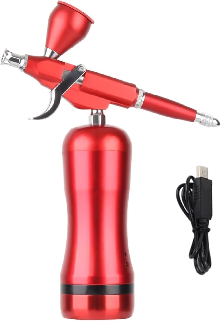 کیت کمپرسور ایربراش بی سیم BREAUX، اسپری دوال اکشن فشار قوی برای هنر، مدل، رنگ بدن، آرایش هنرمند، ناخن، خالکوبی، ابزار کیک (رنگ: قسمت 2)