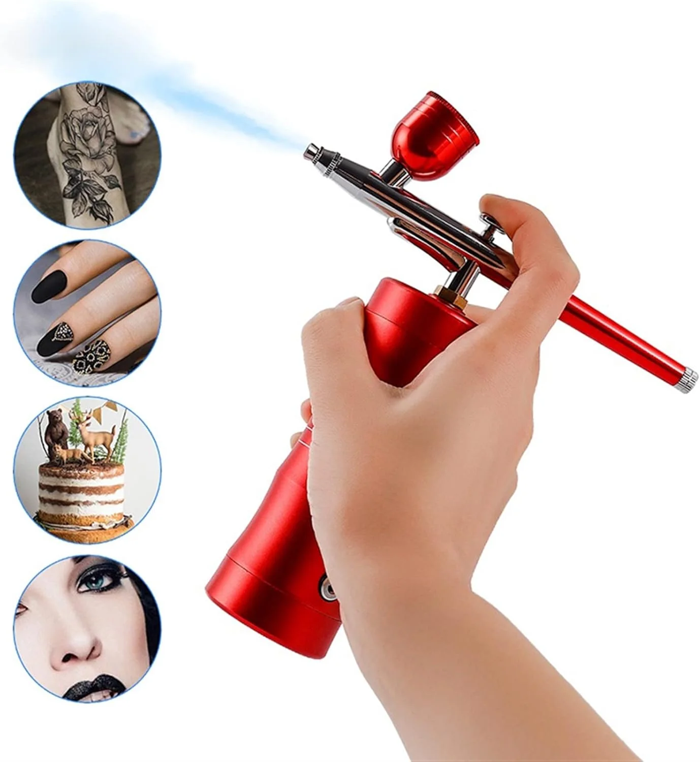 اسپری ایر براش دوگانه با شارژ USB، کمپرسور هوا قابل حمل برای کیک، طراحی ناخن، آرایش صورت و بدن، اسپری رنگ برای هنر ناخن موقت و سرگرمی های خودرو اسپری ایر براش دوگانه با شارژ USB، کمپرسور هوا قابل حمل برای کیک، طراحی ناخن، آرایش صورت و بدن، اسپری رنگ برای هنر ناخن موقت و سرگرمی های خودرو