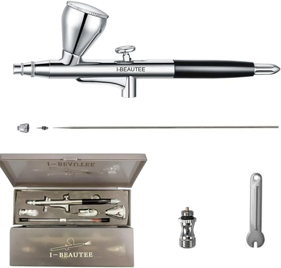 قلم ایربراش گرانشی با 3 سوزن اختیاری (0.2، 0.3 و 0.5) دوال اکشن برای نقاشی آرایش ناخن و تاتو