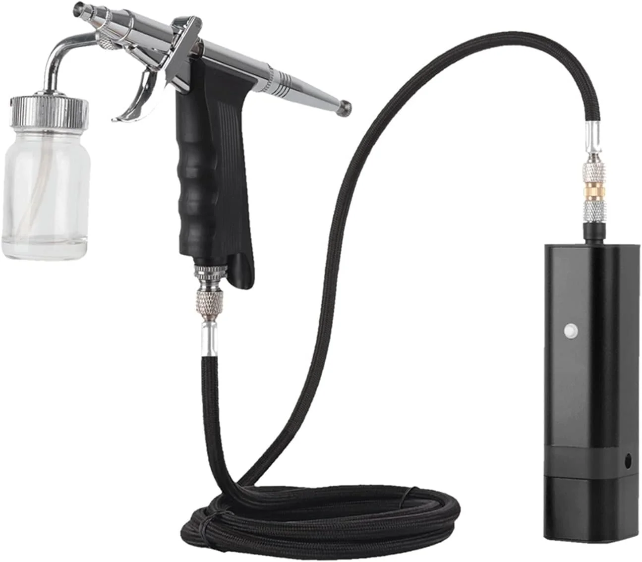 کیت ایربراش شارژی BREAUX با تفنگی اسپری نوع سایفون ماشه ای برای مدل هنری، رنگ بدن، آرایش هنرمند، ناخن، خالکوبی، ابزار کیک، تفنگی رنگ برای نقاشی خانه (رنگ: Tm80s Bl)