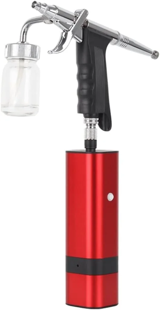 تفنگ رنگ پاش برئو، کیت ایربراش شارژی با تفنگ اسپری نوع ماشه ای سیفونی برای مدل هنری، رنگ بدن، آرایش هنرمند، خالکوبی ناخن، ابزار کیک، تفنگ رنگ پاش برای نقاشی خانه (رنگ: Tm80s Re)