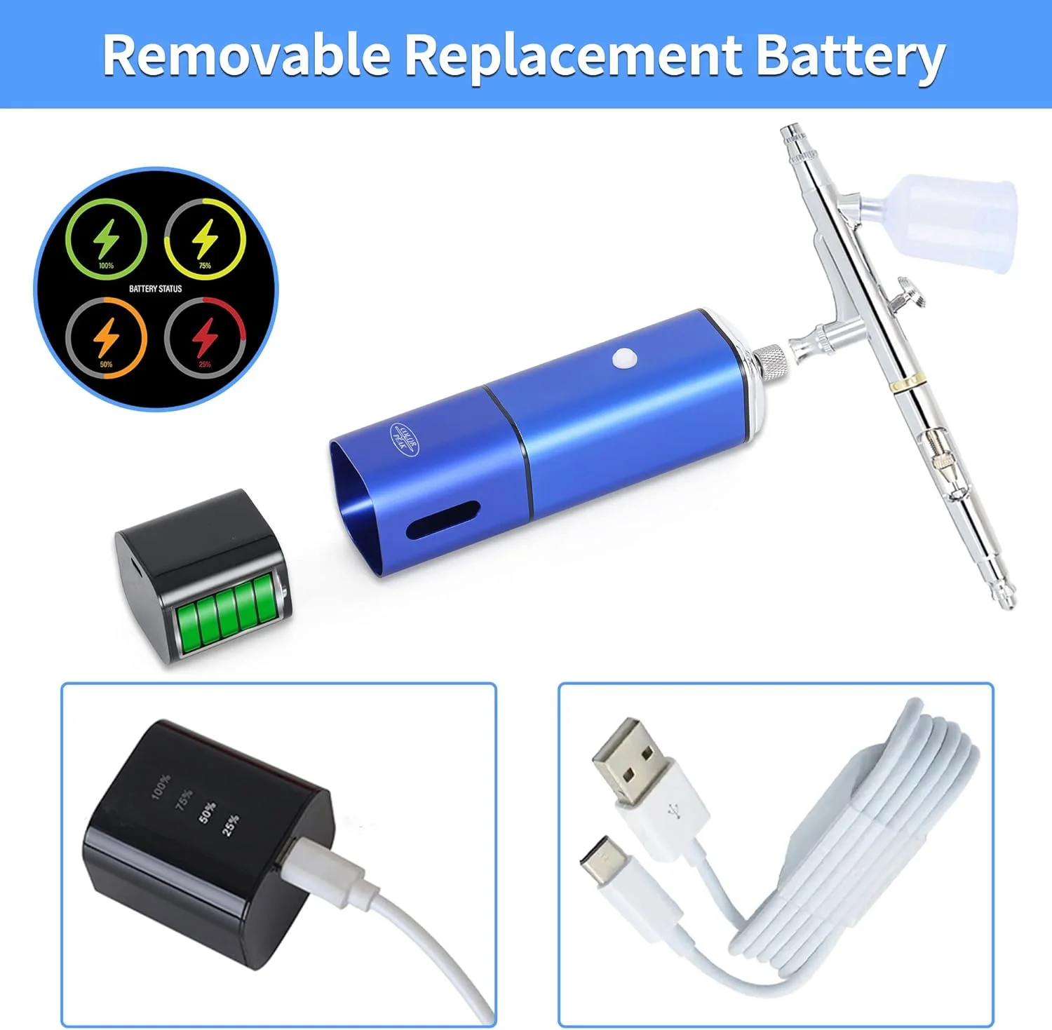 کیت ایربراش با کمپرسور، ست ایربراش دوال اکشن، تفنگ ایربراش قابل جدا شدن و قابل شارژ، کیت ایربراش فشار قوی قابل حمل برای آرایش، هنر، صنایع دستی، تاتو، مدل، آرایشگاه کیت ایربراش با کمپرسور، ست ایربراش دوال اکشن، تفنگ ایربراش قابل جدا شدن و قابل شارژ، کیت ایربراش فشار قوی قابل حمل برای آرایش، هنر، صنایع دستی، تاتو، مدل، آرایشگاه