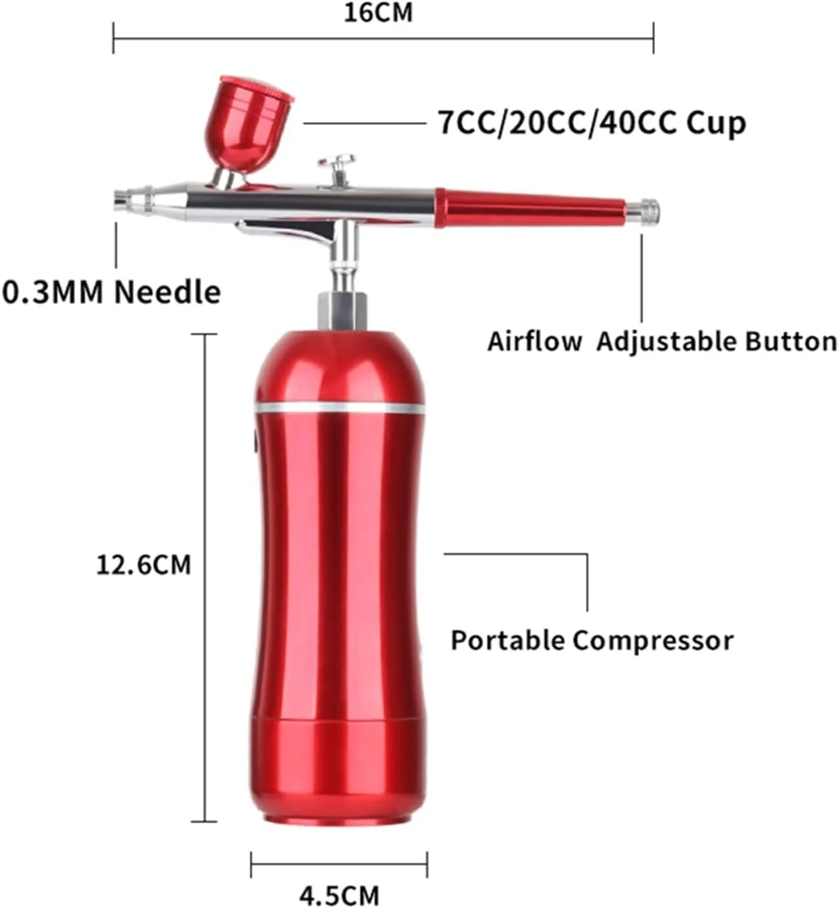 تفنگ رنگ پاش بی سیم با کمپرسور قابل شارژ و ایربراش دو منظوره برای هنر، مدل، رنگ بدن، آرایش هنرمند، ناخن، خالکوبی و سندبلاست (رنگ: BP160 PART 8) تفنگ رنگ پاش بی سیم با کمپرسور قابل شارژ و ایربراش دو منظوره برای هنر، مدل، رنگ بدن، آرایش هنرمند، ناخن، خالکوبی و سندبلاست (رنگ: BP160 PART 8)