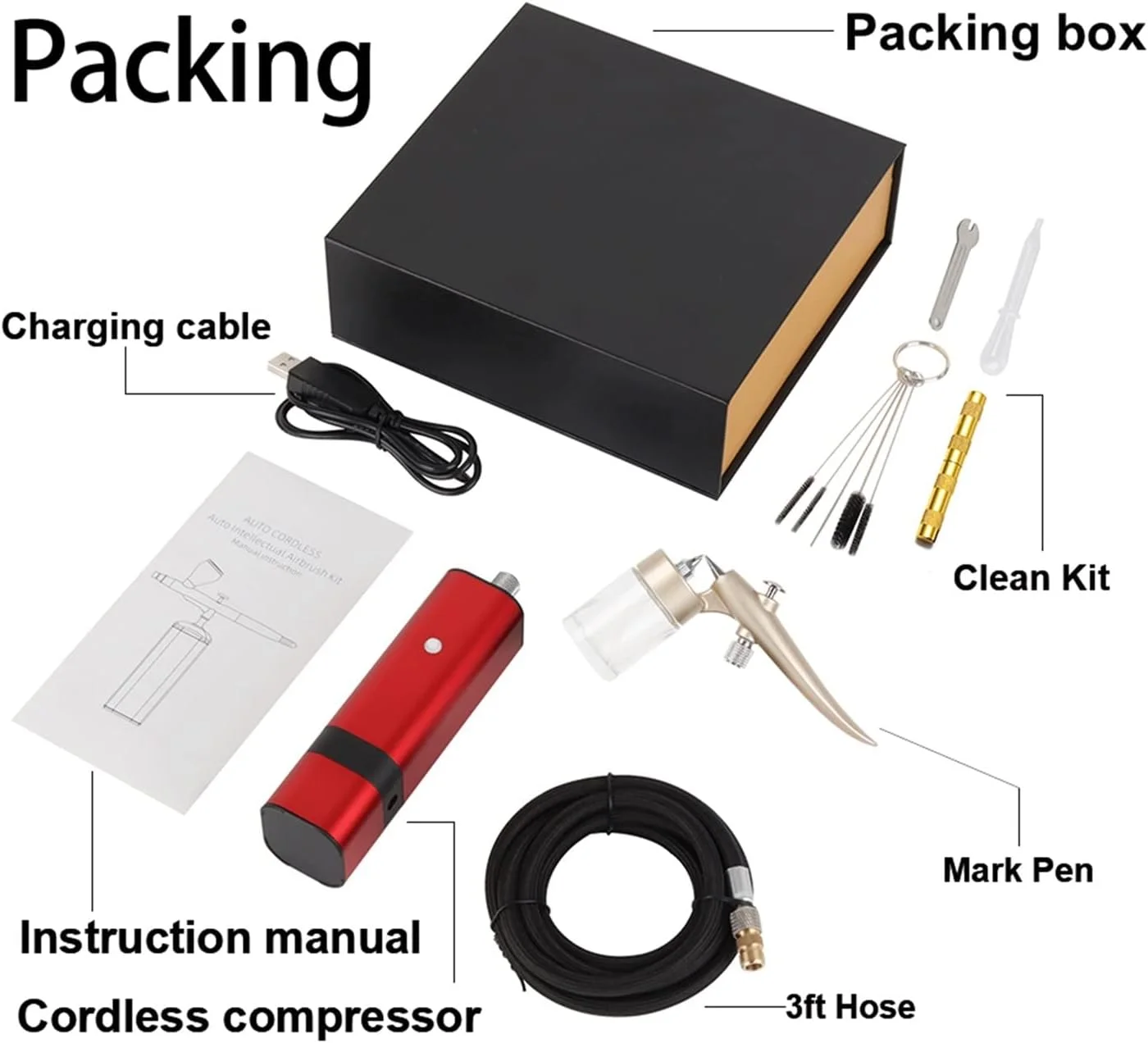 کیت ایربراش بی سیم طراحی شده برای هنر، نقاشی، آرایش، ناخن، زیبایی، خالکوبی موقت، تزئین کیک، مدل، ابزار اسپری هنرمند (رنگ: قرمز Tm80s C) کیت ایربراش بی سیم طراحی شده برای هنر، نقاشی، آرایش، ناخن، زیبایی، خالکوبی موقت، تزئین کیک، مدل، ابزار اسپری هنرمند (رنگ: قرمز Tm80s C)