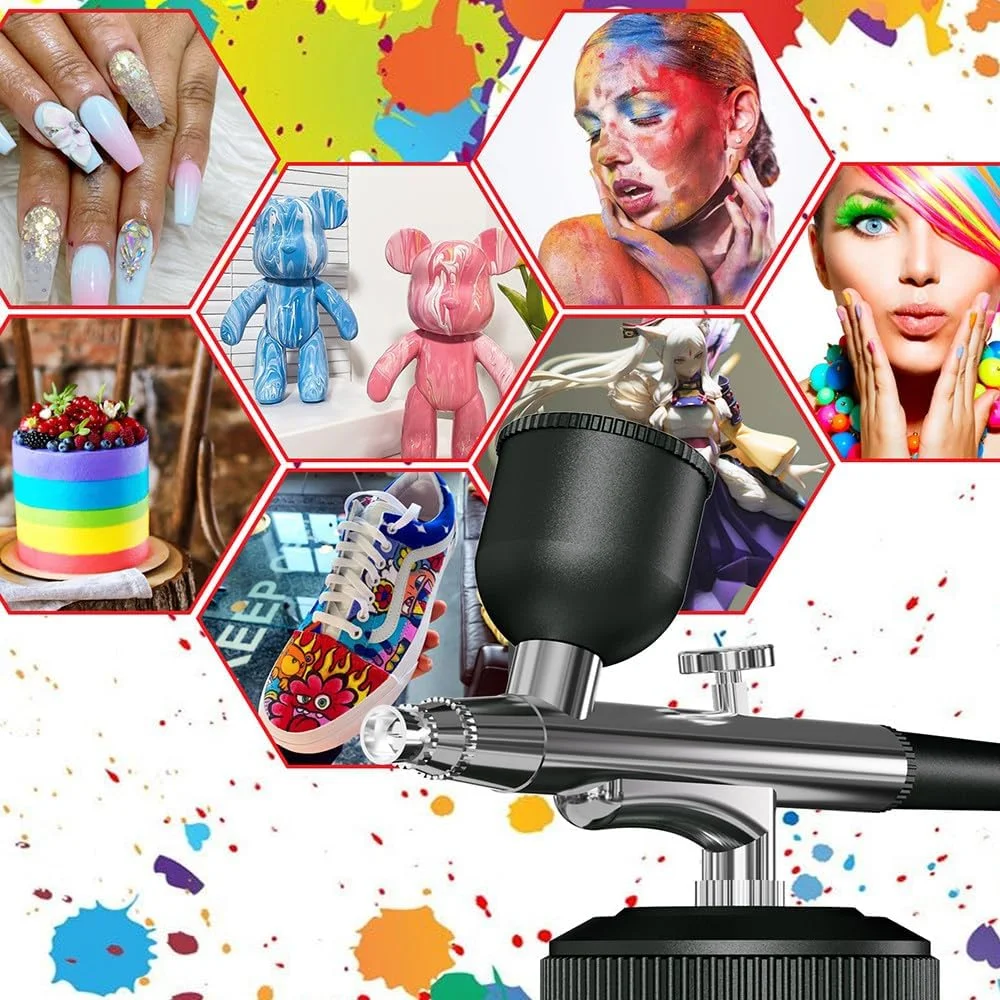 ست ایربراش نقاشی، ایربراش برقی قابل حمل، ابزار جوانسازی و آبرسانی پوست، ابزار زیبایی، ابزار دستی خانگی، با باتری 900 میلی آمپر، نازل 0.3 میلی متر ست ایربراش نقاشی، ایربراش برقی قابل حمل، ابزار جوانسازی و آبرسانی پوست، ابزار زیبایی، ابزار دستی خانگی، با باتری 900 میلی آمپر، نازل 0.3 میلی متر