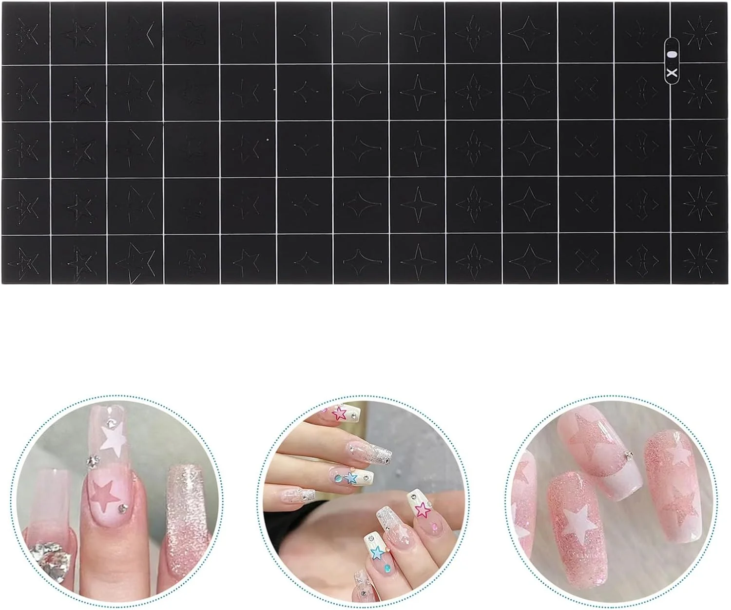شابلون ایربراش ناخن FRCOLOR، استیکرهای طرح ستاره، لوازم جانبی طراحی ناخن فرنچ برای خانم ها، ابزار مانیکور DIY شابلون ایربراش ناخن FRCOLOR، استیکرهای طرح ستاره، لوازم جانبی طراحی ناخن فرنچ برای خانم ها، ابزار مانیکور DIY