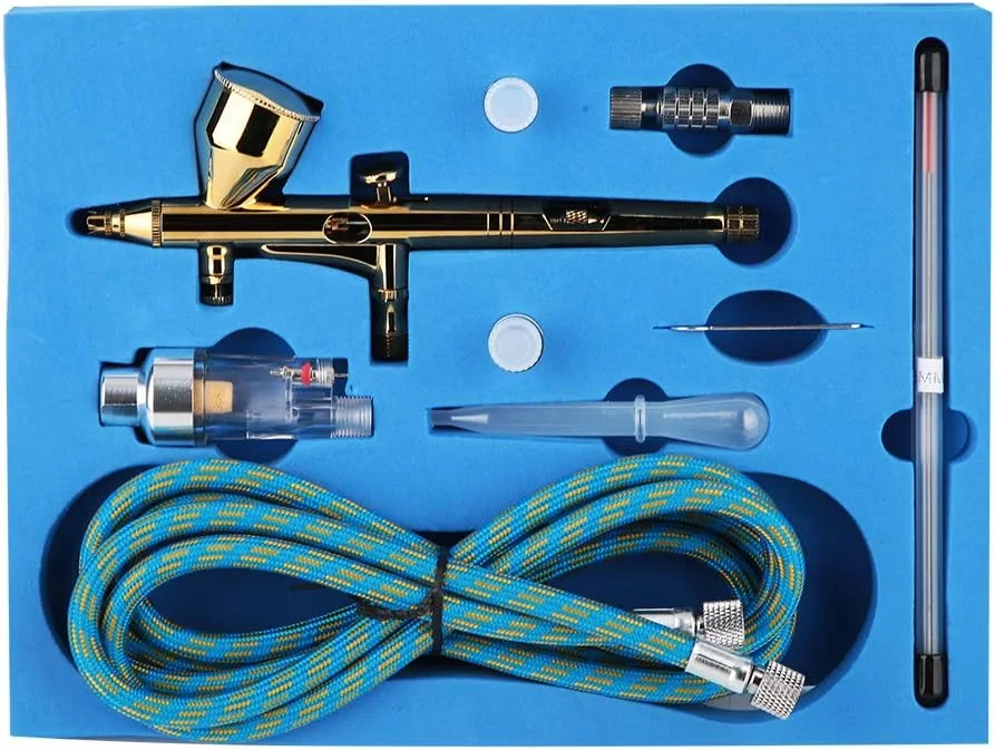 ایربراش، ست ایربراش با عملکرد دوگانه و تمیز کردن آسان، مناسب برای هنرهای ظریف و طراحی ناخن ایربراش، ست ایربراش با عملکرد دوگانه و تمیز کردن آسان، مناسب برای هنرهای ظریف و طراحی ناخن