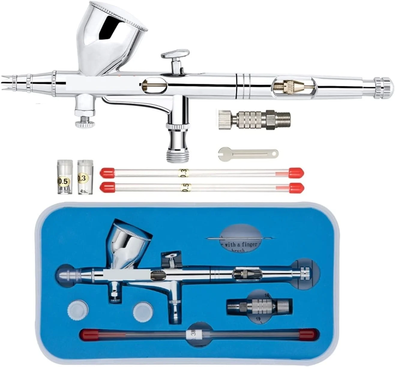 کیت ایربراش رنگ پاش NT-180T/NT-130T تفنگ اسپری دو حالته 0.2/0.3/0.5 میلی متر 9cc/7cc کیت ایربراش تغذیه گرانشی برای هنر، صنایع دستی، مدل، ناخن برای نقاشی، مدل سازی DIY