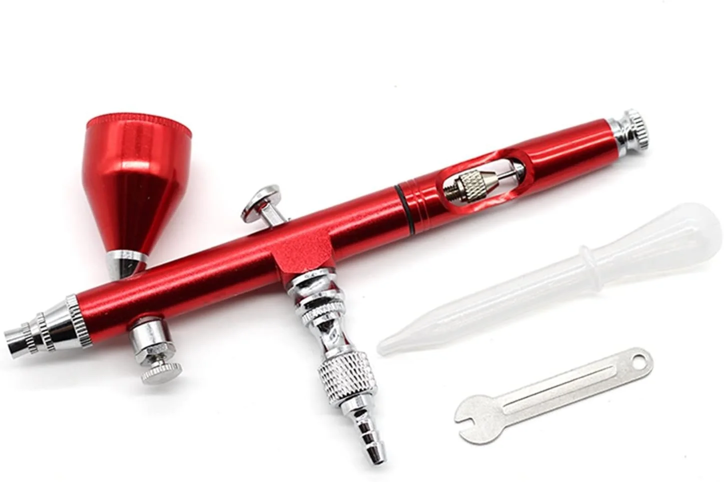 قلم ایربراش دوال اکشن با مخزن ثقلی 0.3 میلی‌متری برای رنگ‌آمیزی، هنر ناخن، کیک، مدل‌های اسباب‌بازی و ابزارهای سندبلاست