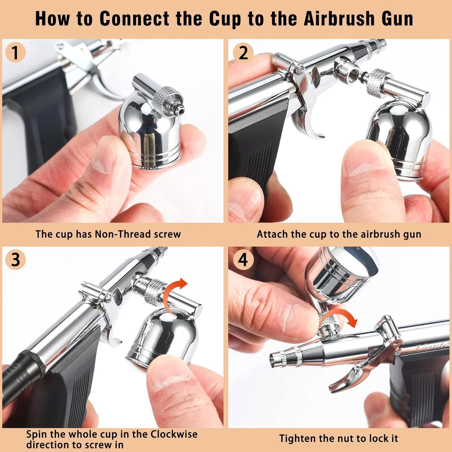 کیت ایربراش گرانشی با ماشه و 2 عدد سوزن و نازل 0.3 میلی متری جایگزین و شلنگ هوا برای آرایش، طراحی ناخن، مدل سازی و نقاشی کیت ایربراش گرانشی با ماشه و 2 عدد سوزن و نازل 0.3 میلی متری جایگزین و شلنگ هوا برای آرایش، طراحی ناخن، مدل سازی و نقاشی