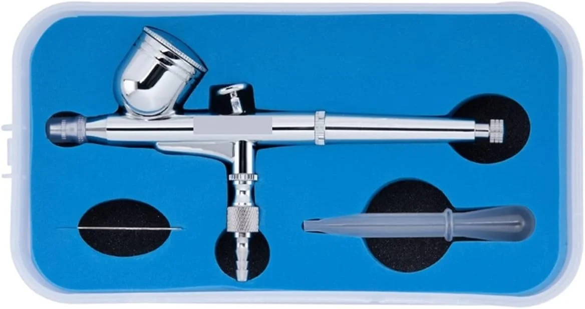 پیستوله رنگ پاش 0.3 میلی متری 7 سی سی دو حالته با جعبه، شلنگ هوا برای هنر، کیک، ناخن، مدل، رنگ آمیزی، مناسب برای کمپرسور هوا، حذف رنگ، لکه، زنگ زدگی (NT-130S1 با جعبه)