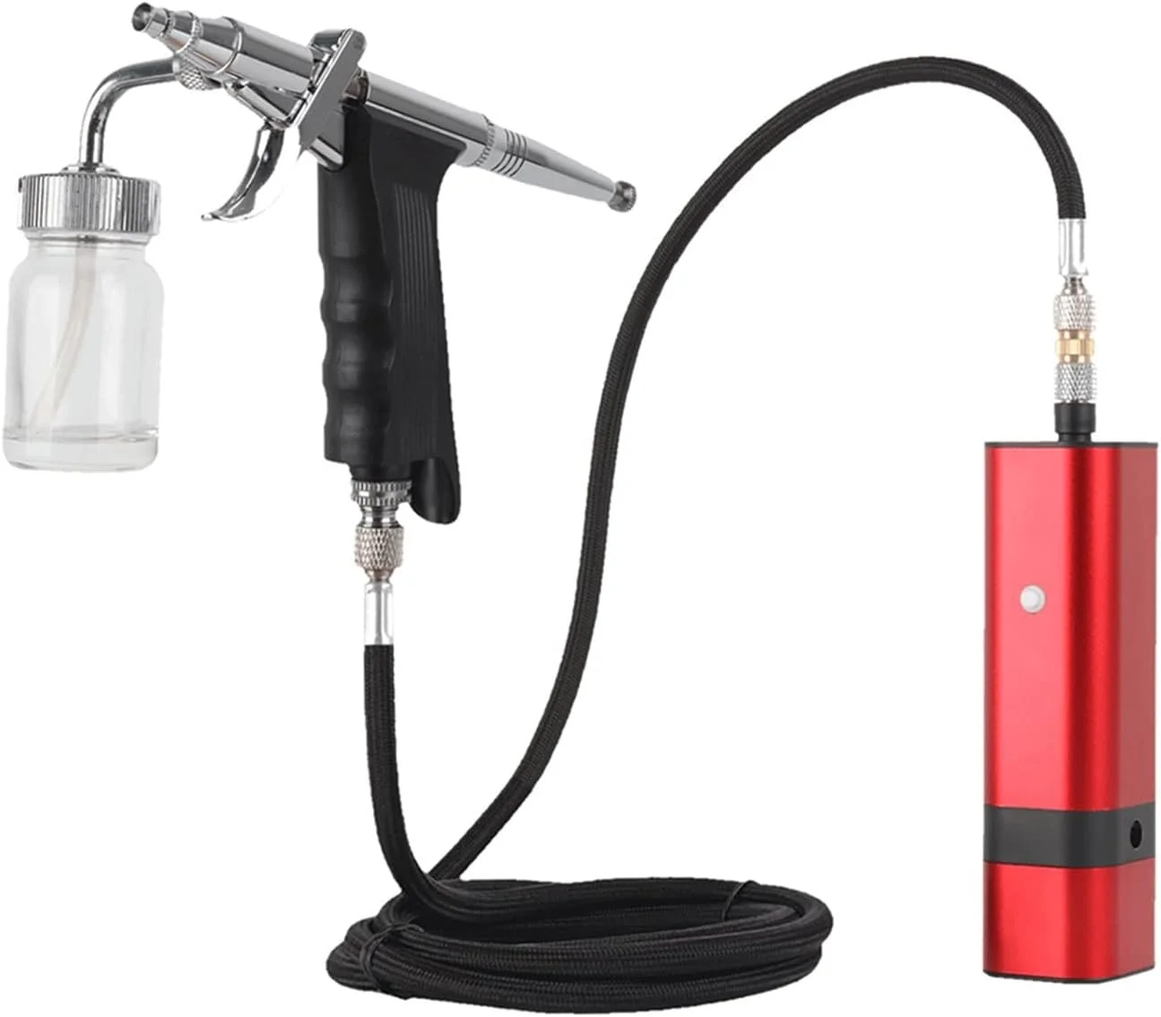 کیت ایربراش شارژی با تفنگی اسپری نوع سایفون ماشه ای برای مدل هنری، رنگ بدن، آرایش هنرمند، ناخن، خالکوبی، ابزار کیک، تفنگ رنگ برای نقاشی خانه (رنگ: Tm80s R)