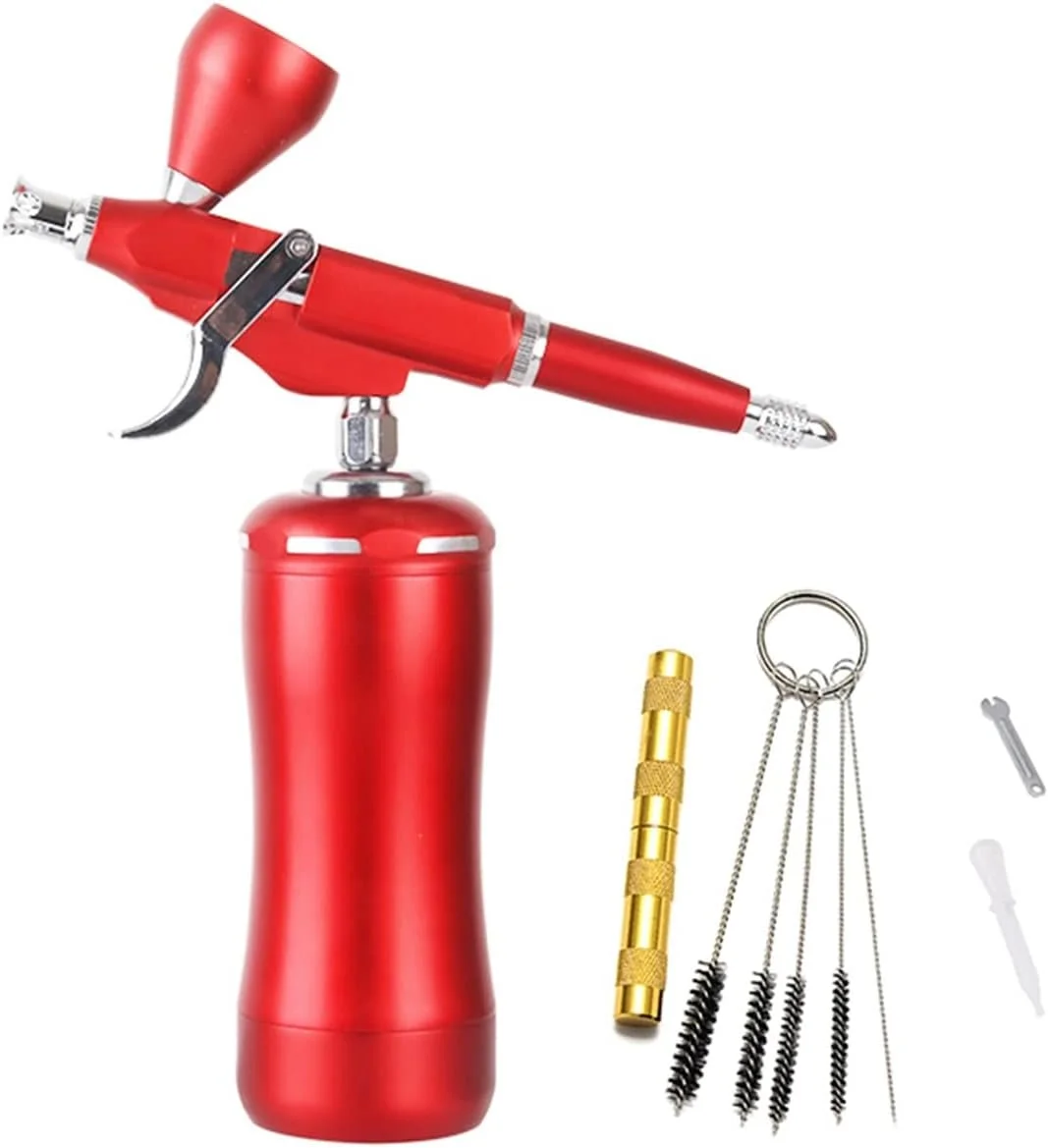 دستگاه رنگ پاش ایربراش با عملکرد شروع خودکار و مکانیزم ماشه ای سایفون مناسب برای هنر، مدل سازی، نقاشی بدنه، آرایش، طراحی ناخن، تتو و ابزار کیک (رنگ: قسمت 6) (رنگ: قسمت 5)