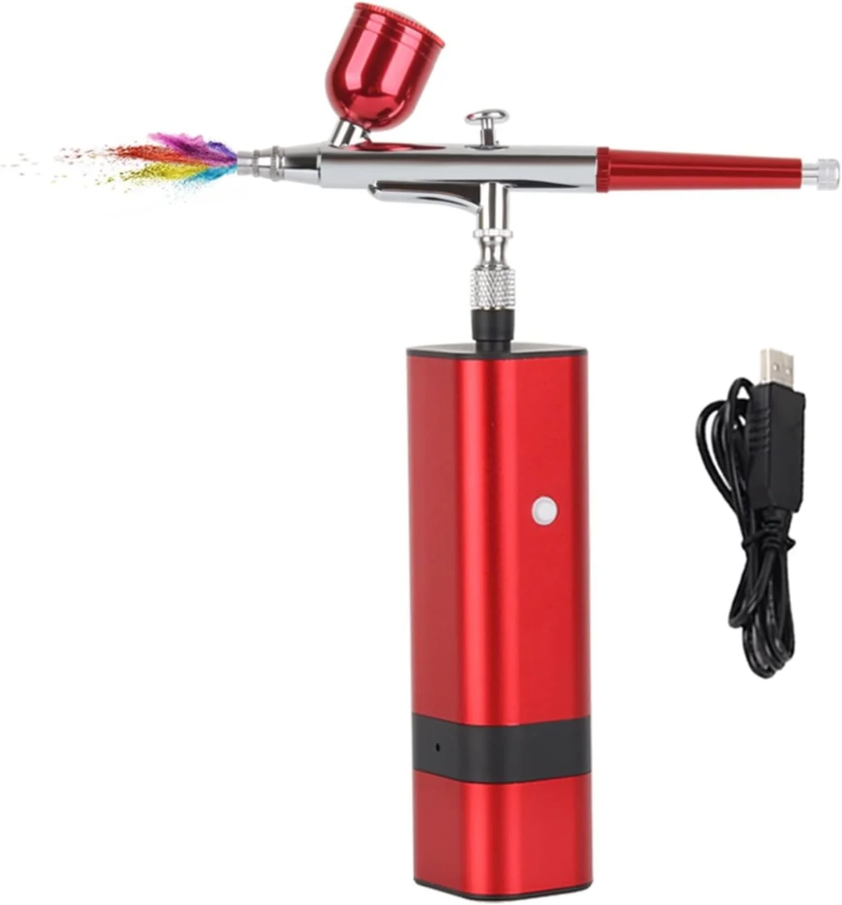 ایر براش مینی BREAUX با فنجان قابل تعویض، اسپری مشکی و قرمز مناسب نقاشی، آرایشگری، تزئین غذا، تاتو، ناخن و ابزار سندبلاست (رنگ: A) (رنگ: A)