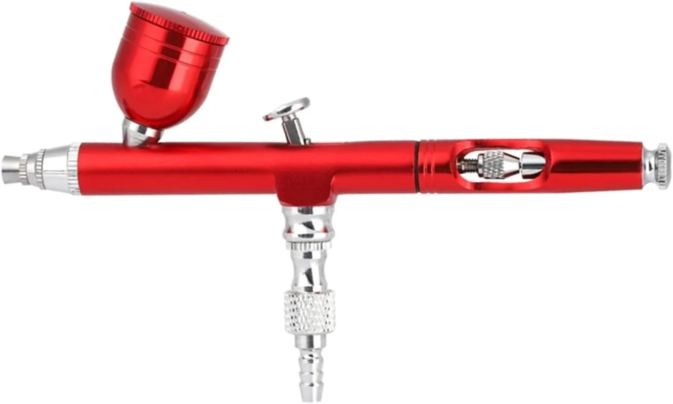 کیت ایربراش، ایربراش دوال اکشن گرانشی، نازل 0.3 میلی متری، تفنگ اسپری برای تزئین کیک، مانیکور ناخن به همراه کیت تمیز کننده برای نقاشی و مدل سازی DIY