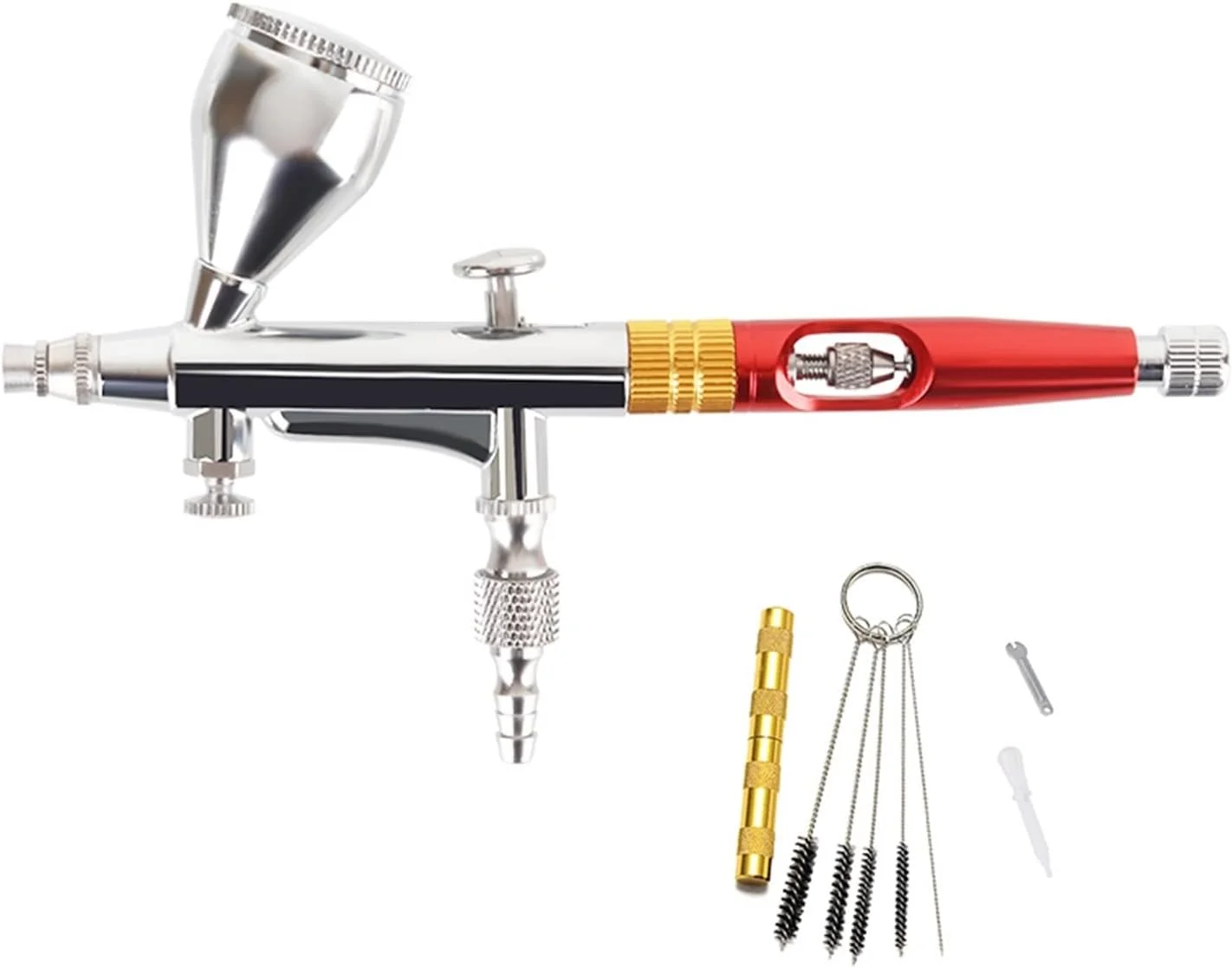 قلم ایربراش دوال اکشن با جریان هوای بزرگ، مناسب برای هنر، مدل، رنگ بدن، آرایش هنرمند، طراحی ناخن، خالکوبی، ابزار کیک، تعمیر خودرو و نقاشی (Ck)