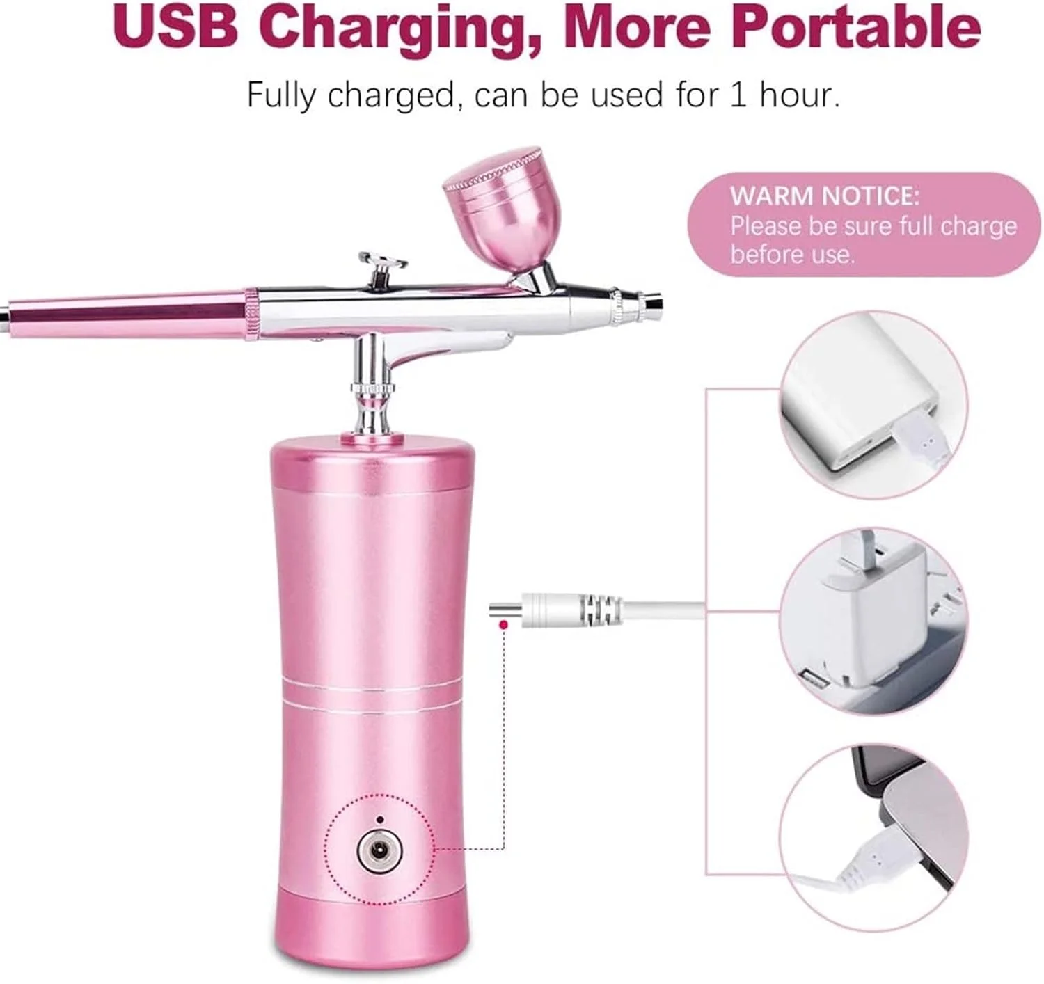 ایر براش اسپری بی سیم، ست ایربراش قابل حمل دستی برای تزیین کیک، آرایش، هنر، طراحی ناخن، نقاشی برای ماشین موقت و سرگرمی ایر براش اسپری بی سیم، ست ایربراش قابل حمل دستی برای تزیین کیک، آرایش، هنر، طراحی ناخن، نقاشی برای ماشین موقت و سرگرمی