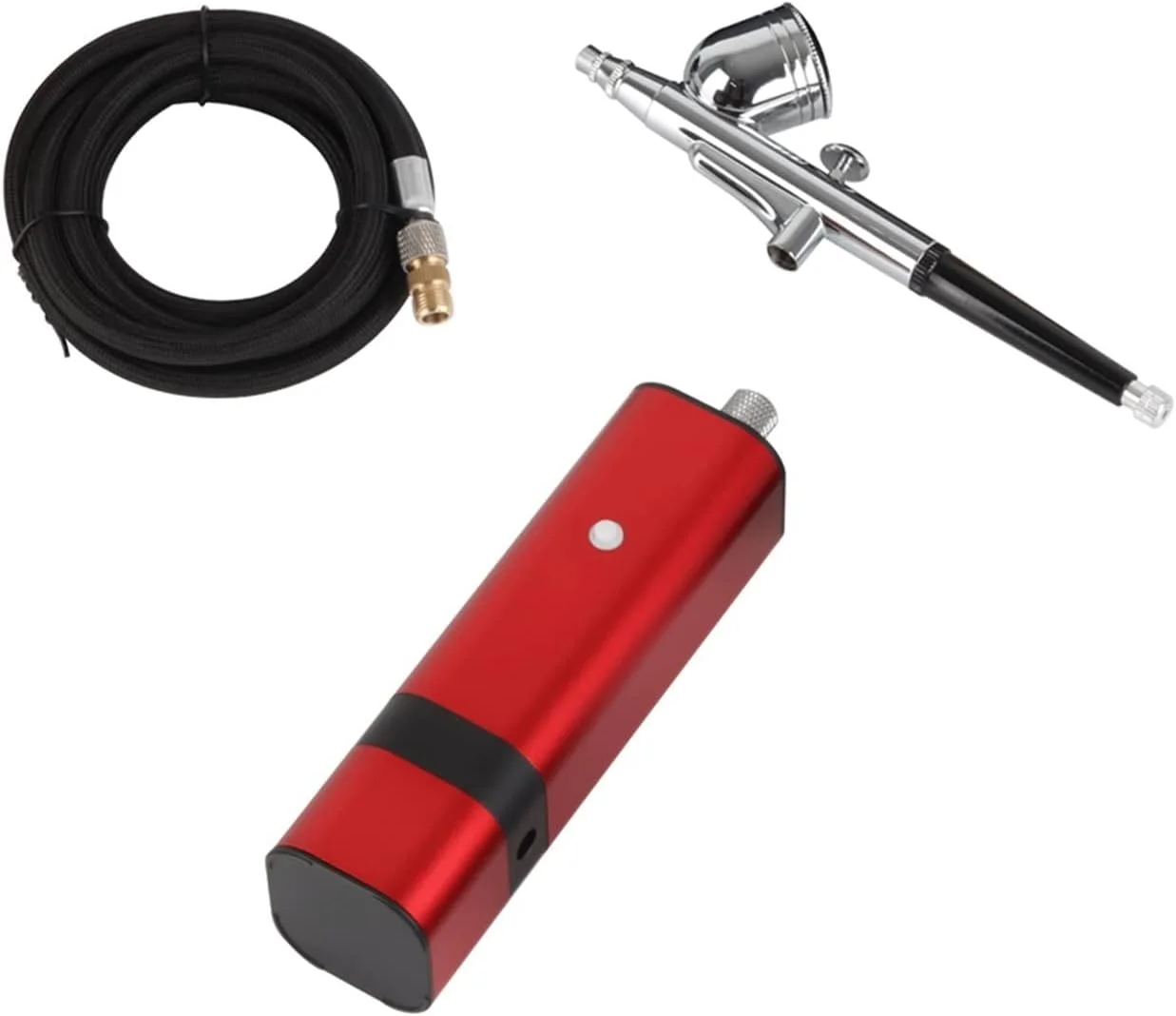 کیت کمپرسور ایربراش بی سیم قابل حمل 30 PSI مدل TM80S برای آرایش، هنر، نقاشی، ناخن، زیبایی، تزئین کیک، خالکوبی، مدل، هنرمند، ابزار تعمیر خودرو، کیت نقاشی (رنگ: قرمز Tm80s a)