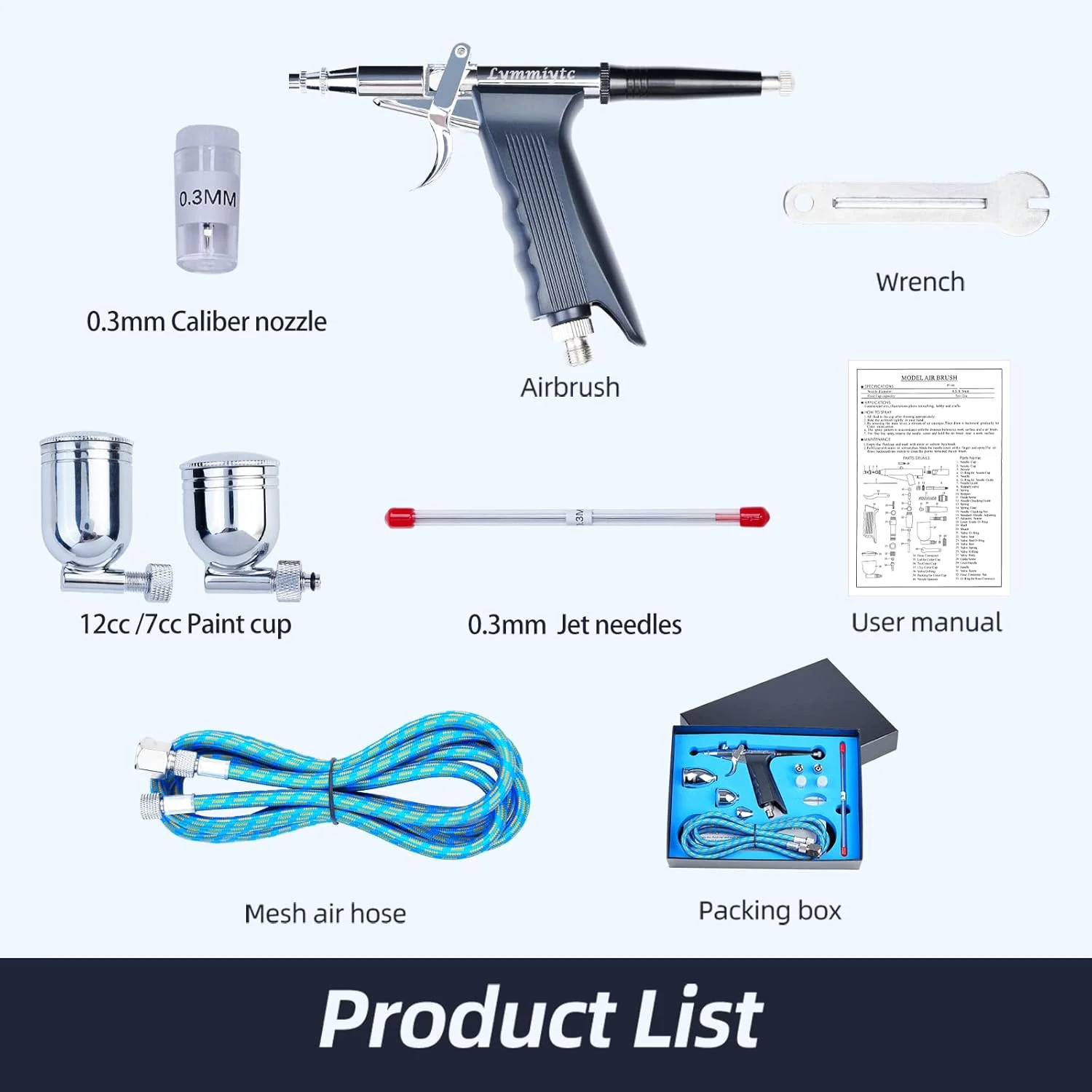 کیت ایربراش گرانشی با ماشه، تفنگ اسپری برای تاتو، آرایش، طراحی ناخن و نقاشی مدل (کیت ایربراش 166K با نازل سوزنی 0.3 میلیمتری) کیت ایربراش گرانشی با ماشه، تفنگ اسپری برای تاتو، آرایش، طراحی ناخن و نقاشی مدل (کیت ایربراش 166K با نازل سوزنی 0.3 میلیمتری)