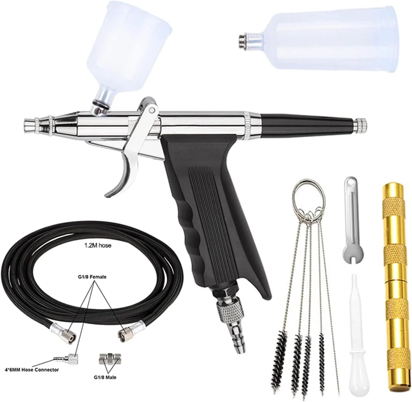 کیت ایربراش قابل حمل، تفنگ اسپری ایربراش، قلم کمپرسور ایربراش برای آرایش، مراقبت از پوست، طراحی ناخن، تزیین کیک، آرایشگاه (رنگ : C)