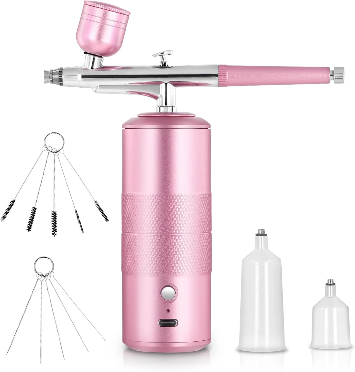 تفنگ ایربراش دستی قابل حمل، ست ایربراش مینی شارژی با کمپرسور، مناسب برای آرایش، گرافیتی، خالکوبی، ناخن، نقاشی صورت، نقاشی هنری، تزئین کیک