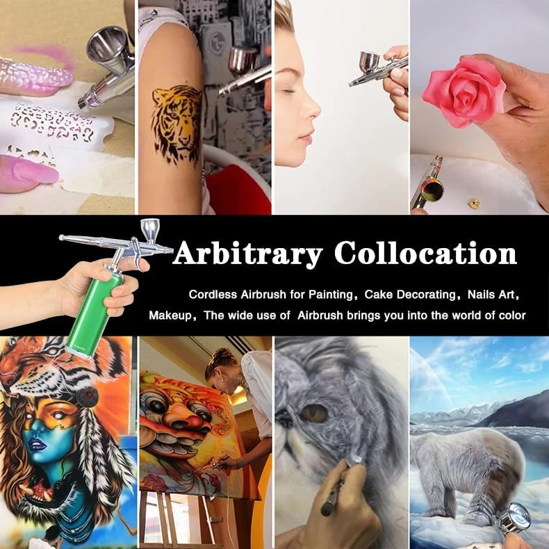 کیت ایربراش بی سیم با جریان هوای بالا، کمپرسور ایربراش قابل حمل بی سیم، مینی ایربراش شارژی، تفنگ ایربراش دستی برای آرایشگر، نقاشی مدل، طراحی ناخن، آرایش، تاتو (آبی) کیت ایربراش بی سیم با جریان هوای بالا، کمپرسور ایربراش قابل حمل بی سیم، مینی ایربراش شارژی، تفنگ ایربراش دستی برای آرایشگر، نقاشی مدل، طراحی ناخن، آرایش، تاتو (آبی)