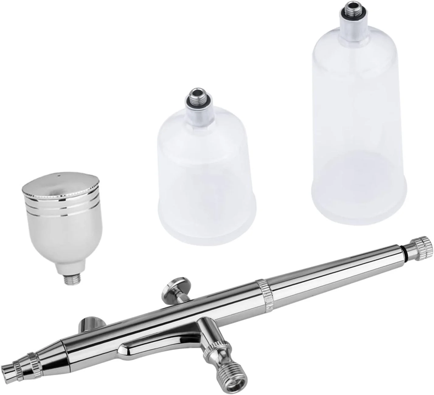 پیستوله رنگ پاش 20cc 40cc ایربراش گرانشی دو حالته، ابزار اسپری کیک، تاتو، ناخن، نازل 0.3 میلی متری، ظرف بزرگ، مناسب آرایشگر، کیت سندبلاست (ایربراش نقره ای) پیستوله رنگ پاش 20cc 40cc ایربراش گرانشی دو حالته، ابزار اسپری کیک، تاتو، ناخن، نازل 0.3 میلی متری، ظرف بزرگ، مناسب آرایشگر، کیت سندبلاست (ایربراش نقره ای)