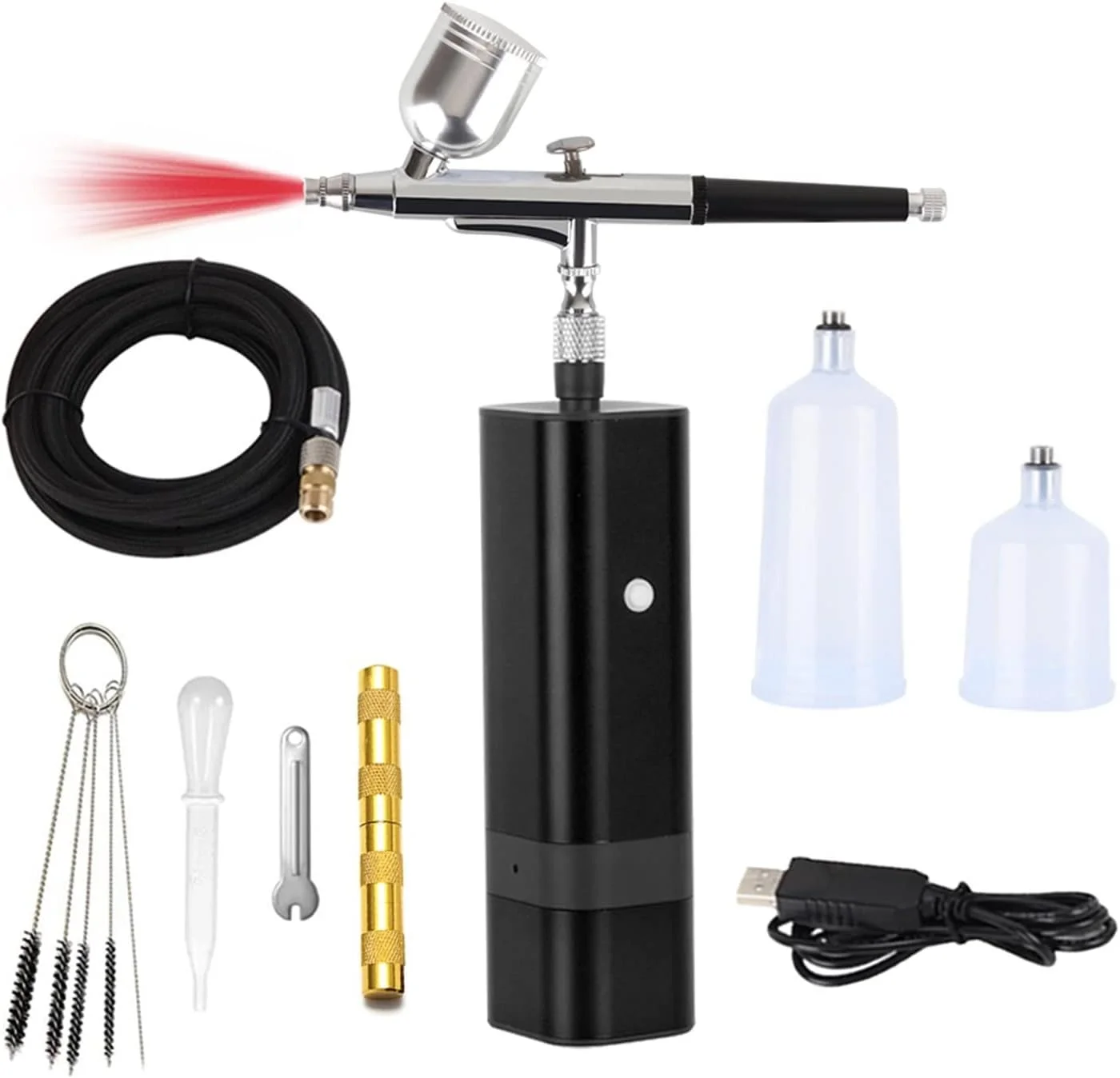 ایر براش اسپری 32PSI کمپرسور ایربراش بی سیم TM80S-131 دوال اکشن قابل حمل برای هنر ناخن موقت، خودرو، سرگرمی ایر براش اسپری 32PSI کمپرسور ایربراش بی سیم TM80S-131 دوال اکشن قابل حمل برای هنر ناخن موقت، خودرو، سرگرمی