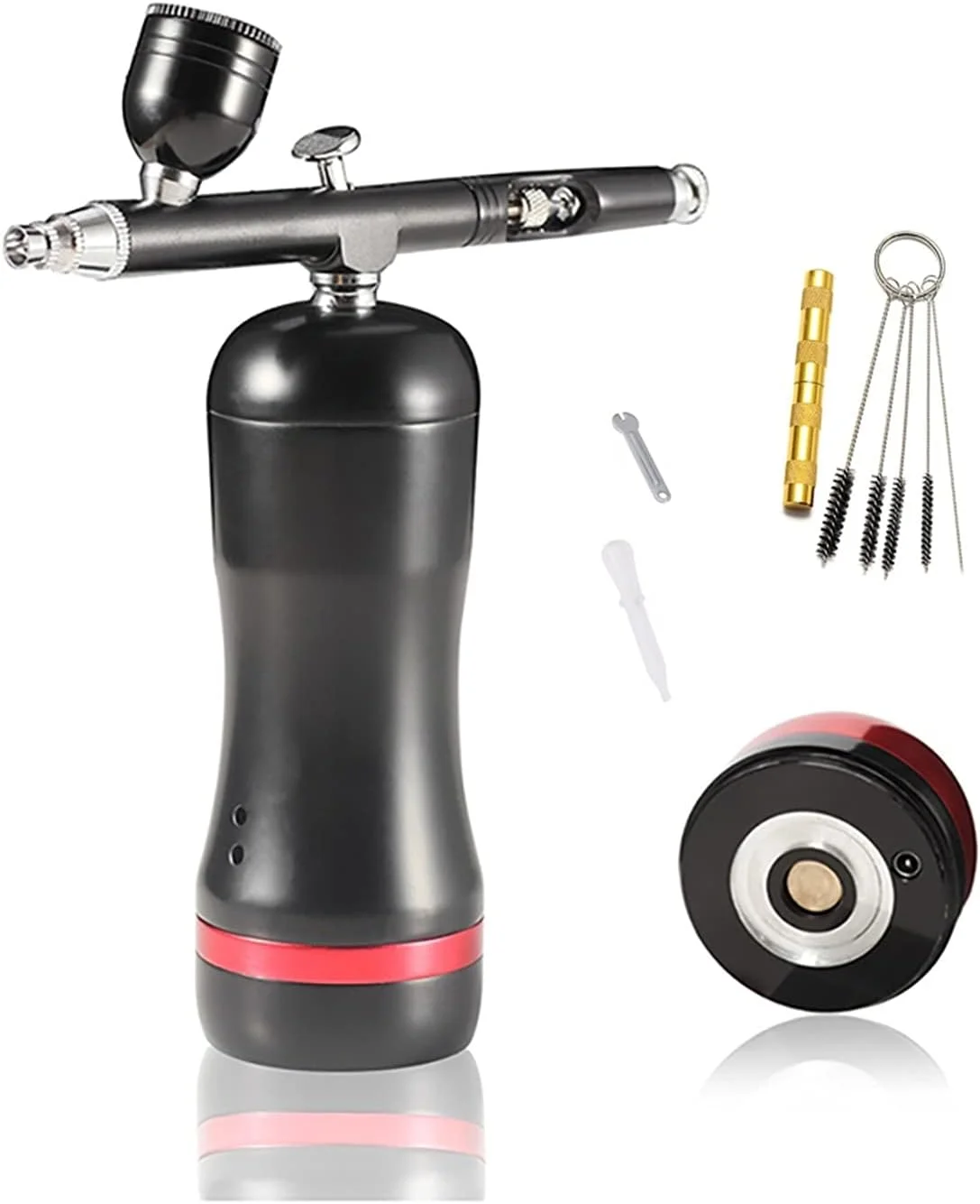 ایر براش با کمپرسور، قابلیت استارت و استاپ اتوماتیک، کیت قابل حمل مینی برای آرایش، طراحی ناخن، تاتو، نقاشی و سندبلاست (آبی)