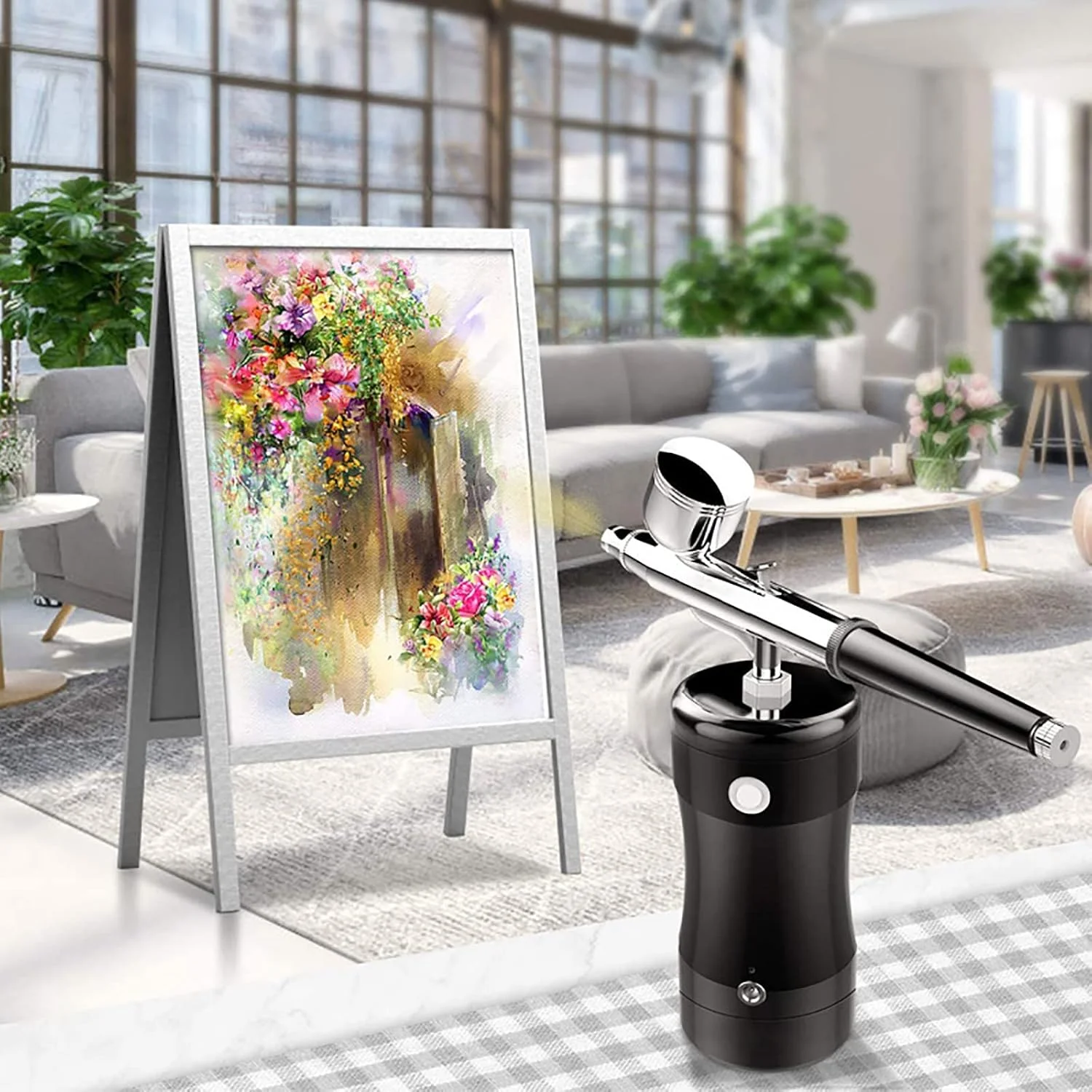 کیت ایربراش، مینی تفنگ اسپری ایر براش تک کاره با کیت کمپرسور برای تزئین کیک، آرایش، هنر، طراحی ناخن، مدل سازی، نقاشی و خالکوبی کیت ایربراش، مینی تفنگ اسپری ایر براش تک کاره با کیت کمپرسور برای تزئین کیک، آرایش، هنر، طراحی ناخن، مدل سازی، نقاشی و خالکوبی