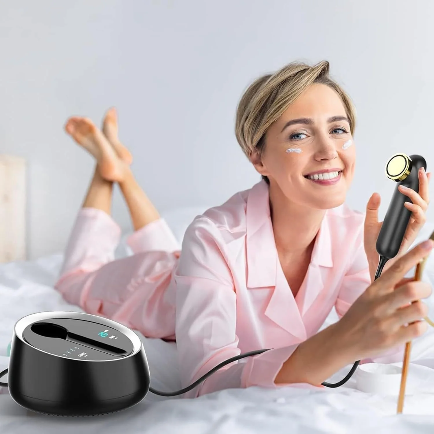 دستگاه آر اف فرکانس رادیویی صورت X&Z-XAOY با 3 پروب، دستگاه حرفه ای سفت کننده پوست برای جوانسازی پوست، ضد چروک، سفت کننده پوست، ضد پیری (رنگ: آبی)