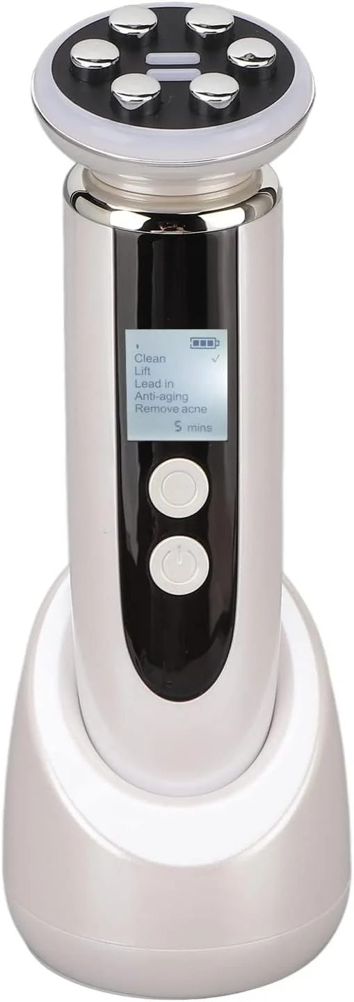 دستگاه زیبایی آر اف X&Z-XAOY سفید، دستگاه چند منظوره ضد چروک، فرکانس بالا، EMS، لیفتینگ و تونینگ صورت، کمپرس یخ گرم، نور قرمز آبی برای مراقبت از پوست